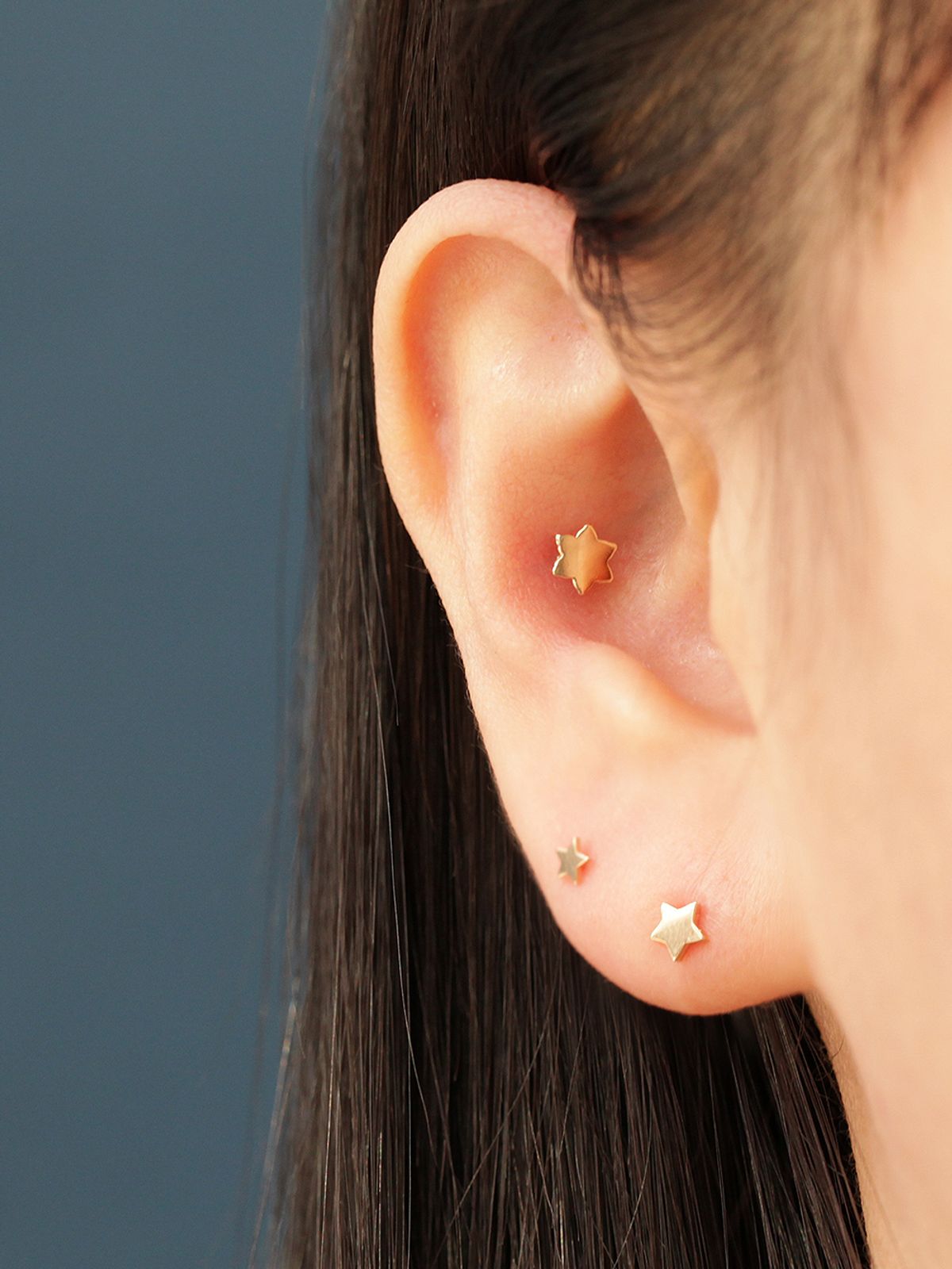 미니멀피어싱(MINIMALPIERCING) 14K 민자 별 하트 피어싱 귀걸이
