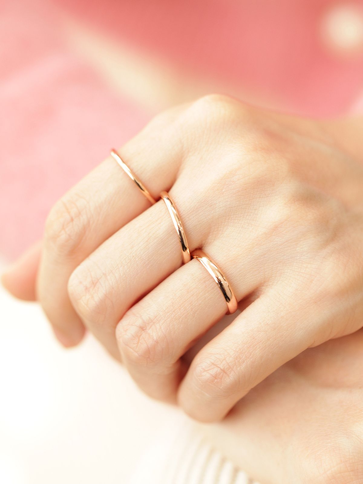 미니멀피어싱(MINIMALPIERCING) 14K 18K 심플 레이어드 엥게이지 반지