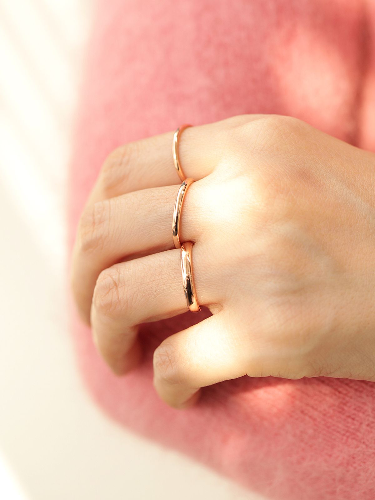 미니멀피어싱(MINIMALPIERCING) 14K 18K 심플 레이어드 엥게이지 반지