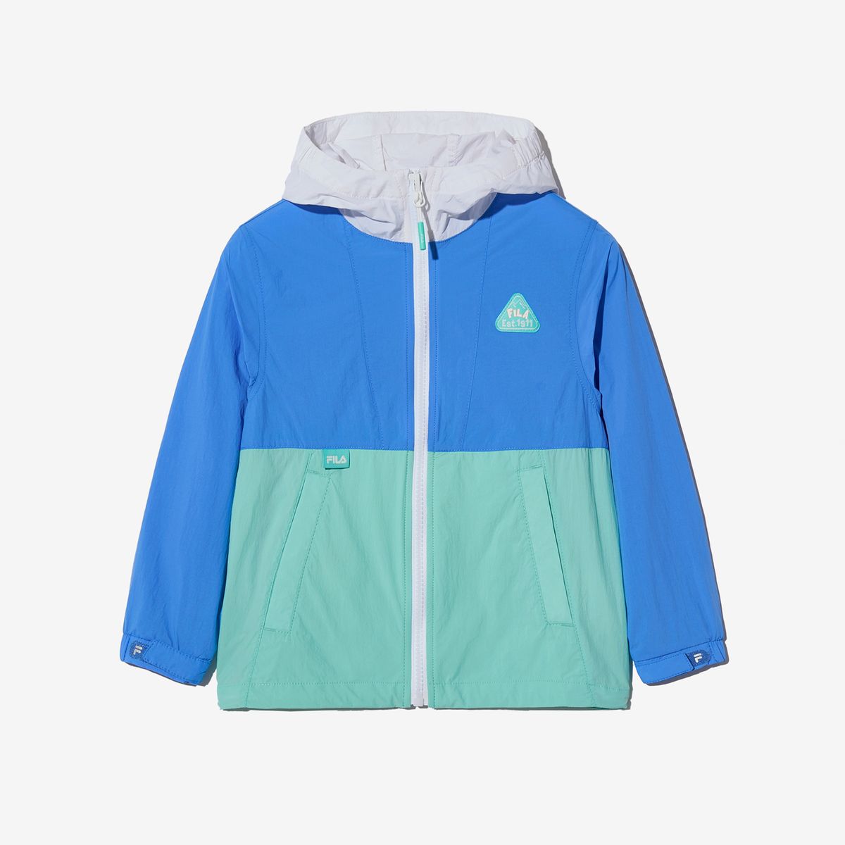 휠라 키즈(FILA KIDS) Travel club 컬러블럭 바람막이(FK2JKH2403XAZU)