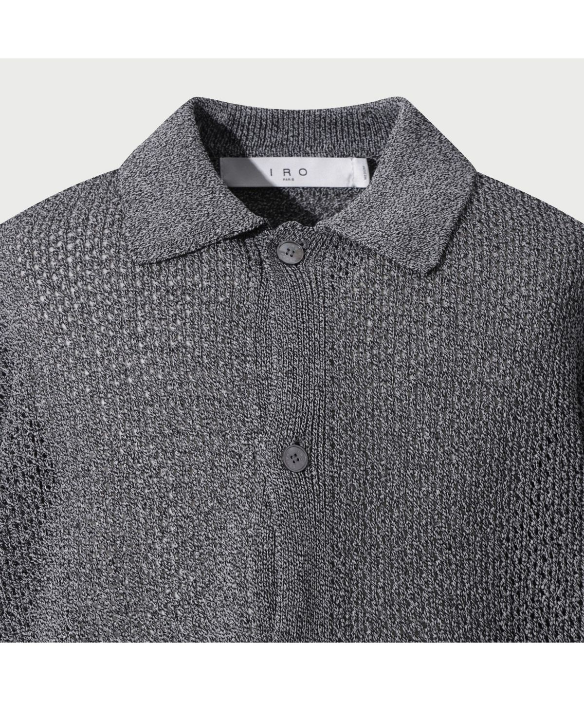 이로(IRO) Ember 반팔 카라 가디건 - BLACK