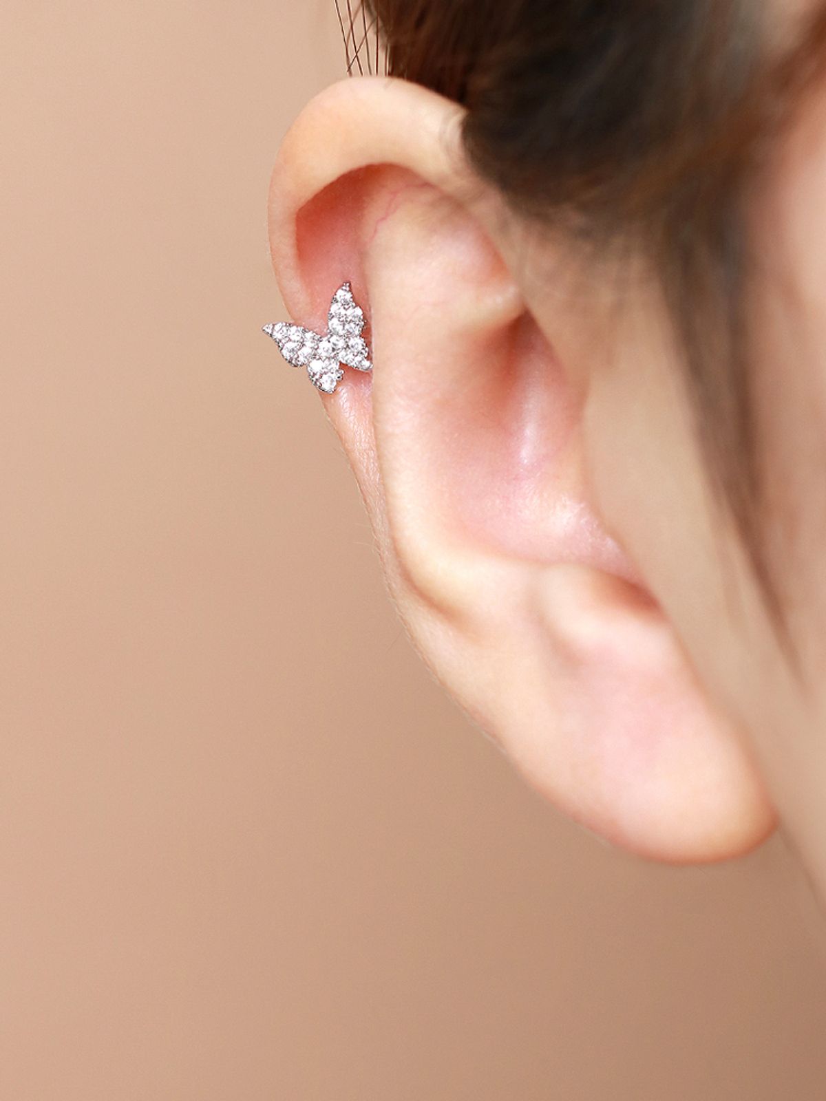 미니멀피어싱(MINIMALPIERCING) 블링 큐빅 나비 써지컬 라블렛 피어싱