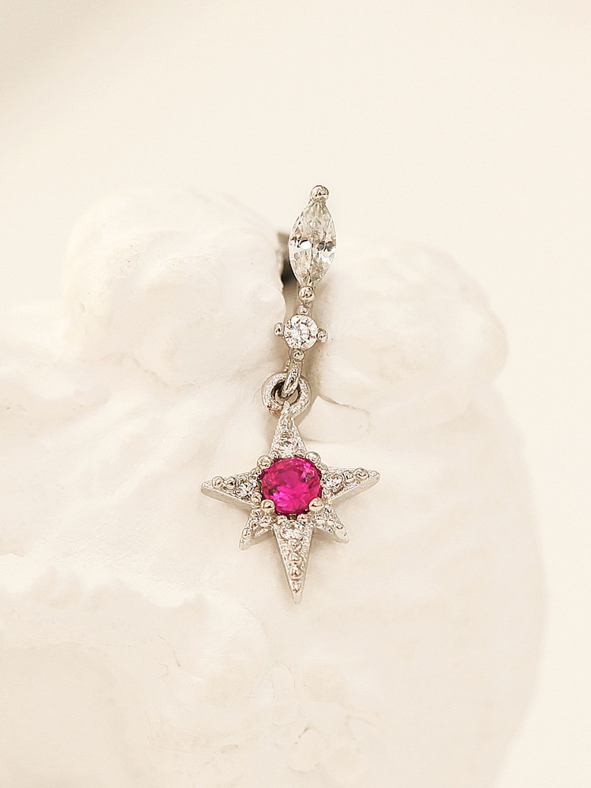 미니멀피어싱(MINIMALPIERCING) 루비 스텔라 드롭 써지컬 라블렛 피어싱