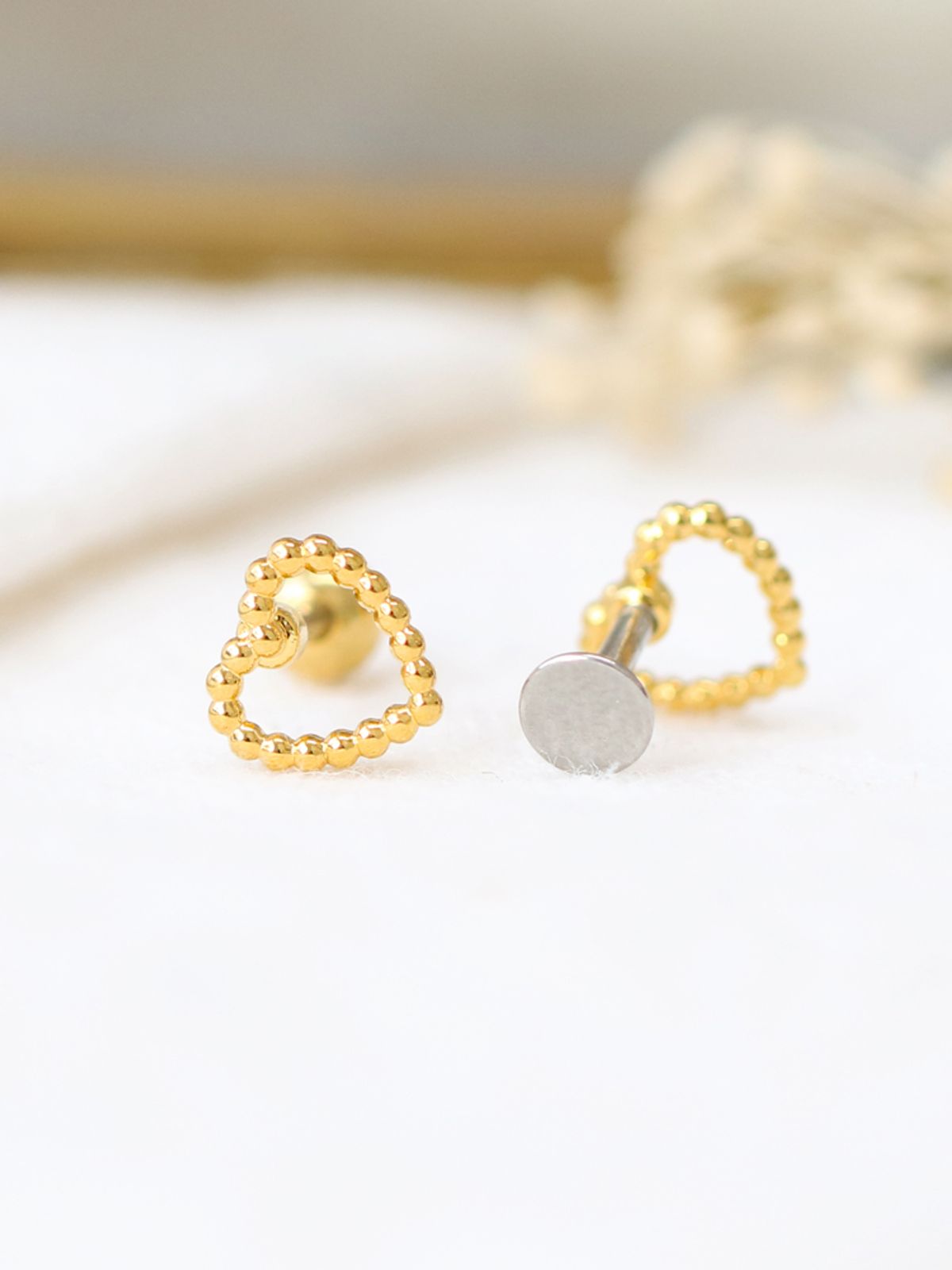 미니멀피어싱(MINIMALPIERCING) 하트 볼 써지컬 라블렛 피어싱 S,M