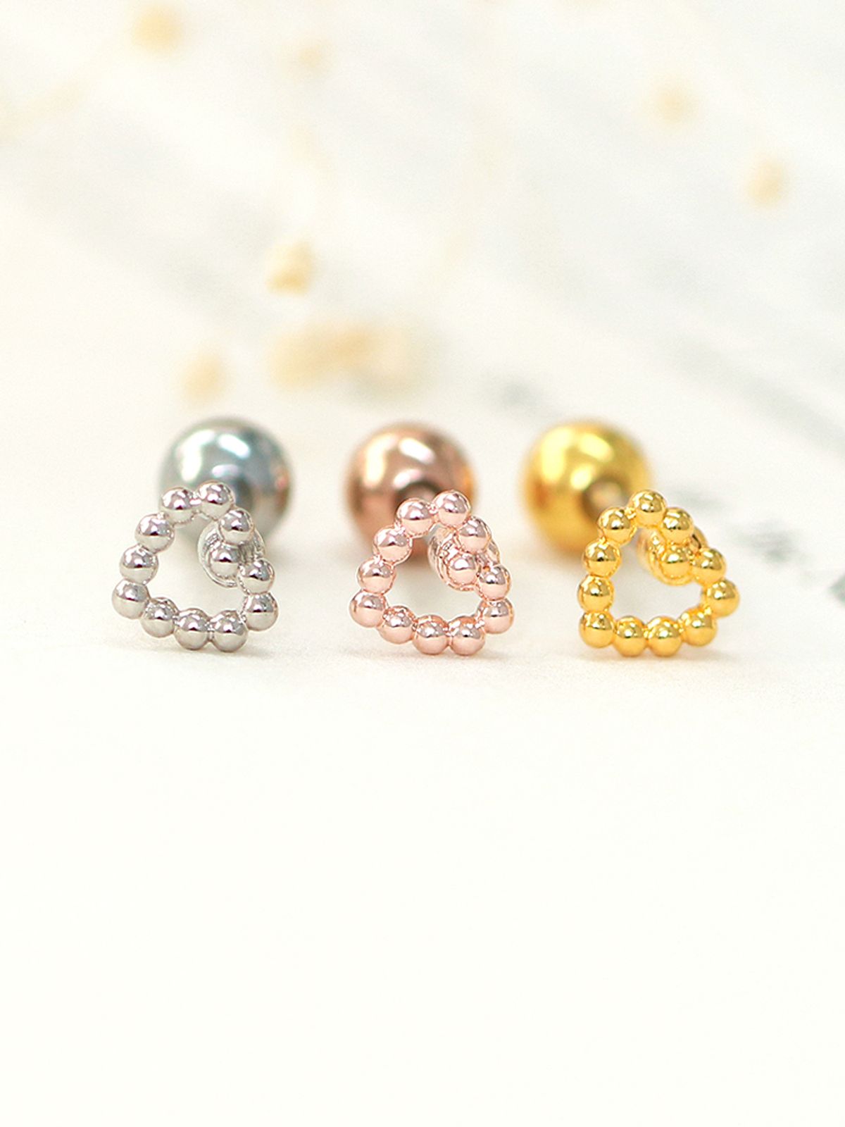 미니멀피어싱(MINIMALPIERCING) 하트 볼 써지컬 라블렛 피어싱 S,M