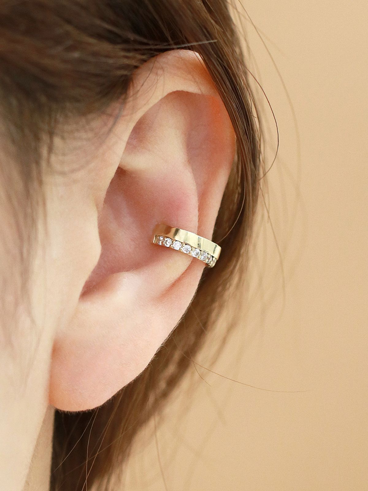 미니멀피어싱(MINIMALPIERCING) 14K 두줄 이너컨츠 이어커프 링 귀걸이