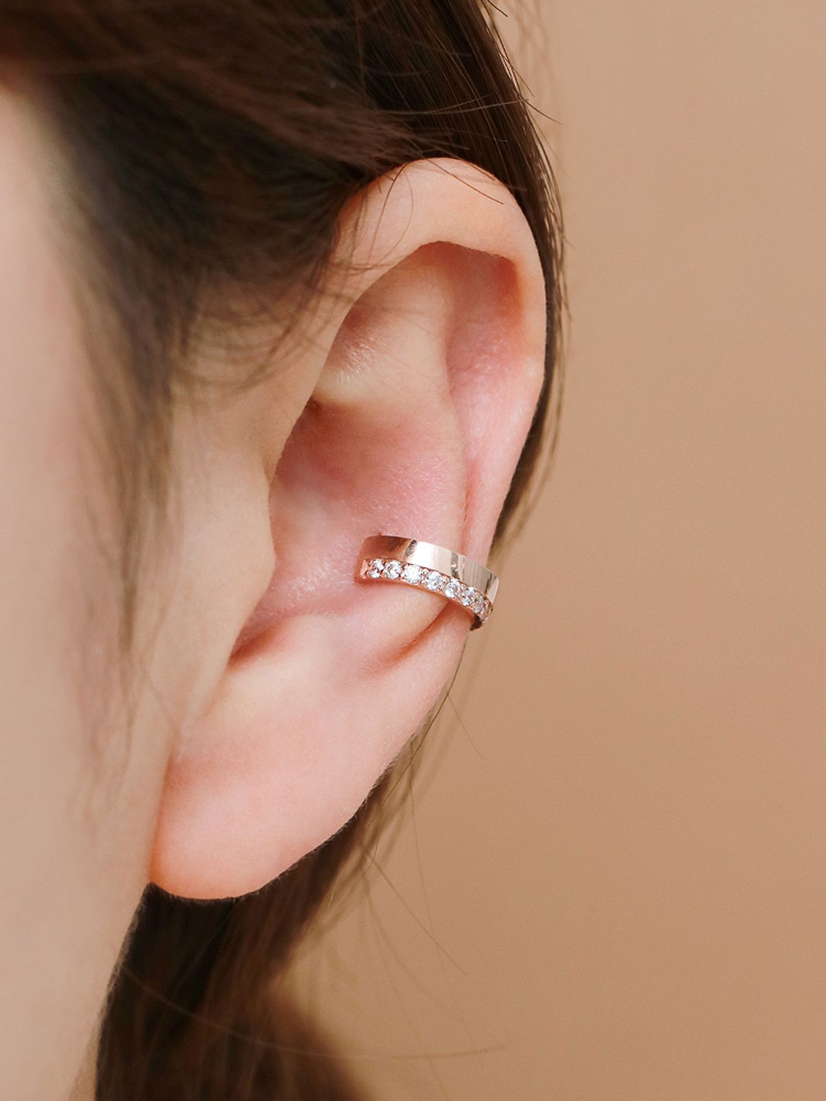 미니멀피어싱(MINIMALPIERCING) 14K 두줄 이너컨츠 이어커프 링 귀걸이
