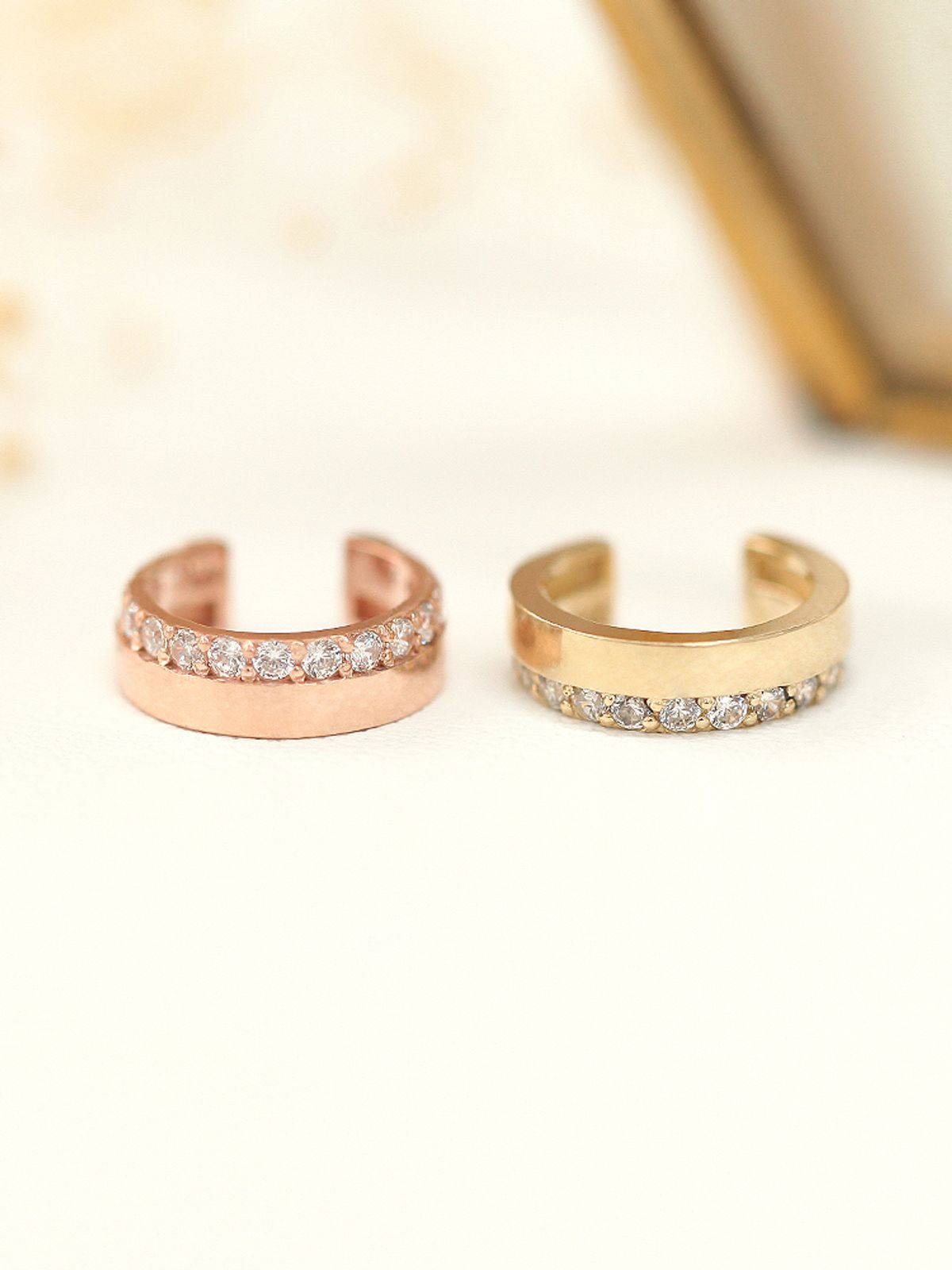 미니멀피어싱(MINIMALPIERCING) 14K 두줄 이너컨츠 이어커프 링 귀걸이