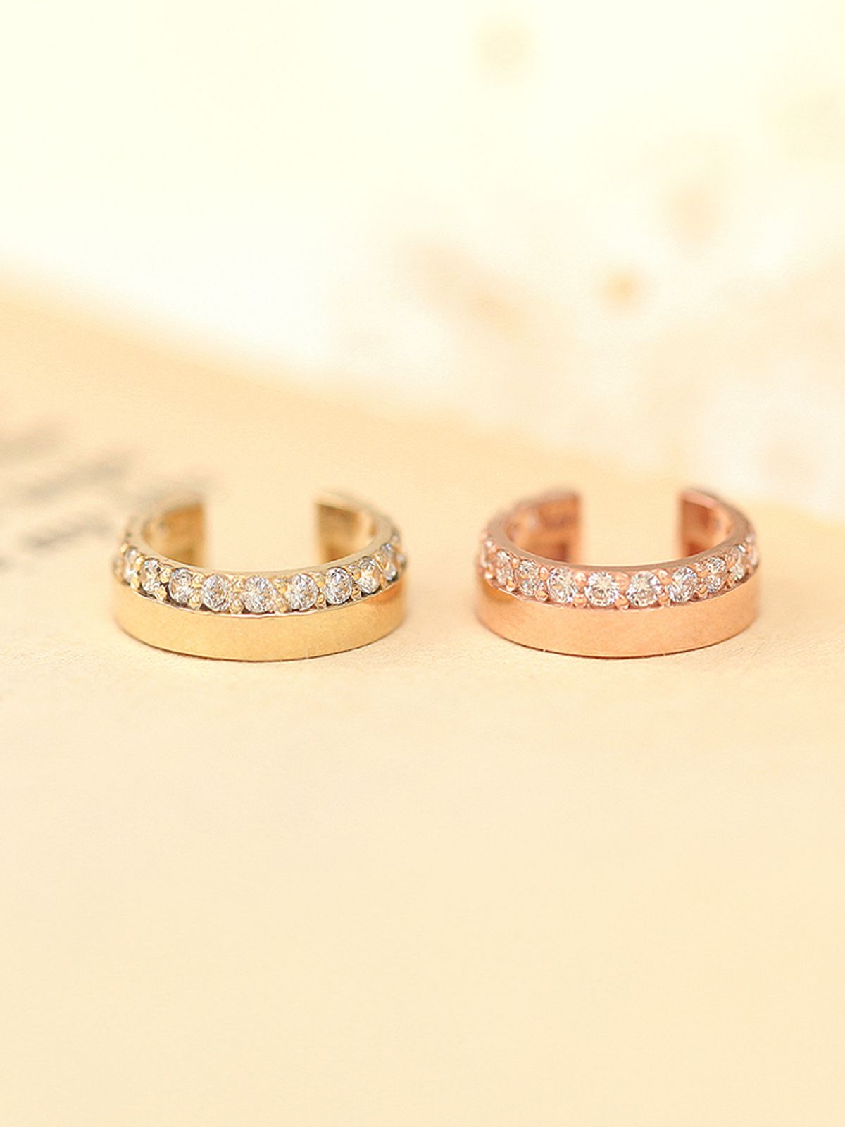 미니멀피어싱(MINIMALPIERCING) 14K 두줄 이너컨츠 이어커프 링 귀걸이