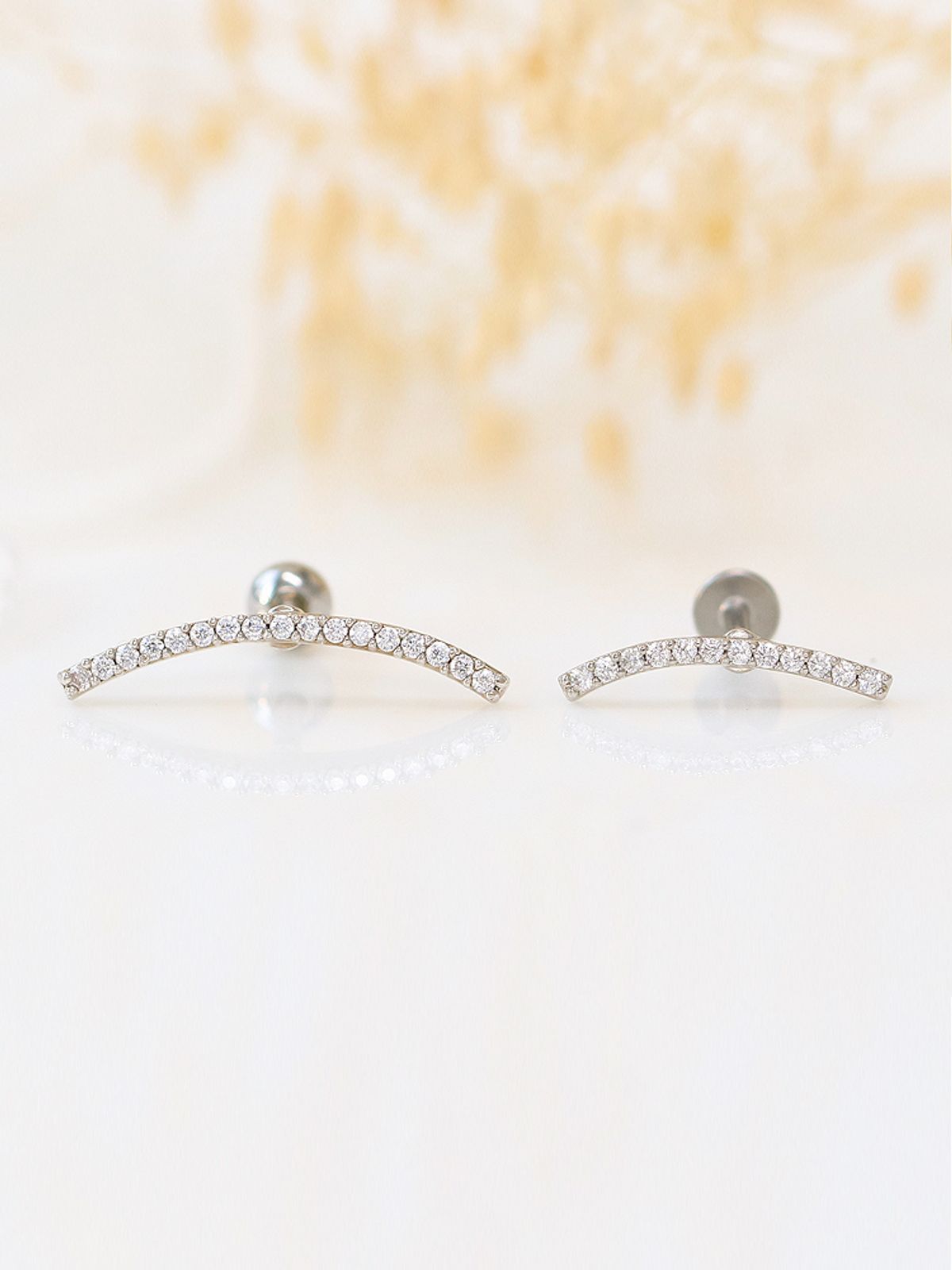 미니멀피어싱(MINIMALPIERCING) 슬림 커브 큐빅 써지컬 라블렛 피어싱 S,M