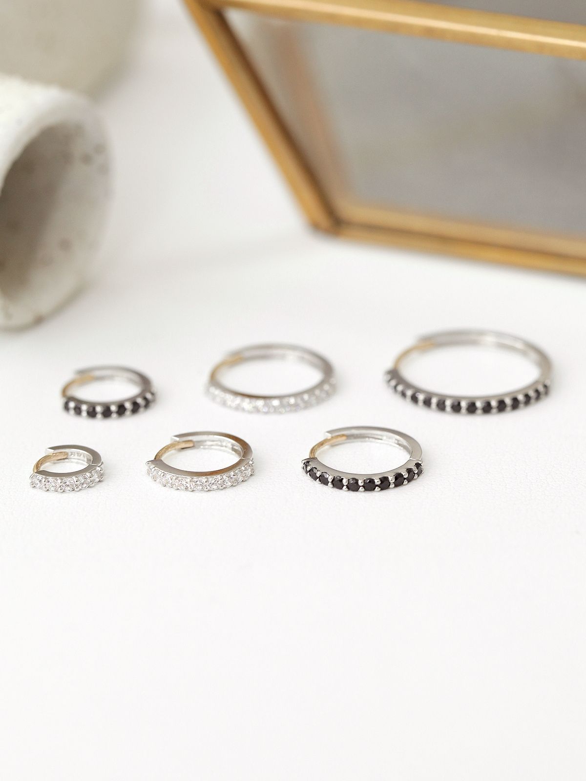 미니멀피어싱(MINIMALPIERCING) 14K 큐빅 링귀걸이 이너컨츠 링피어싱