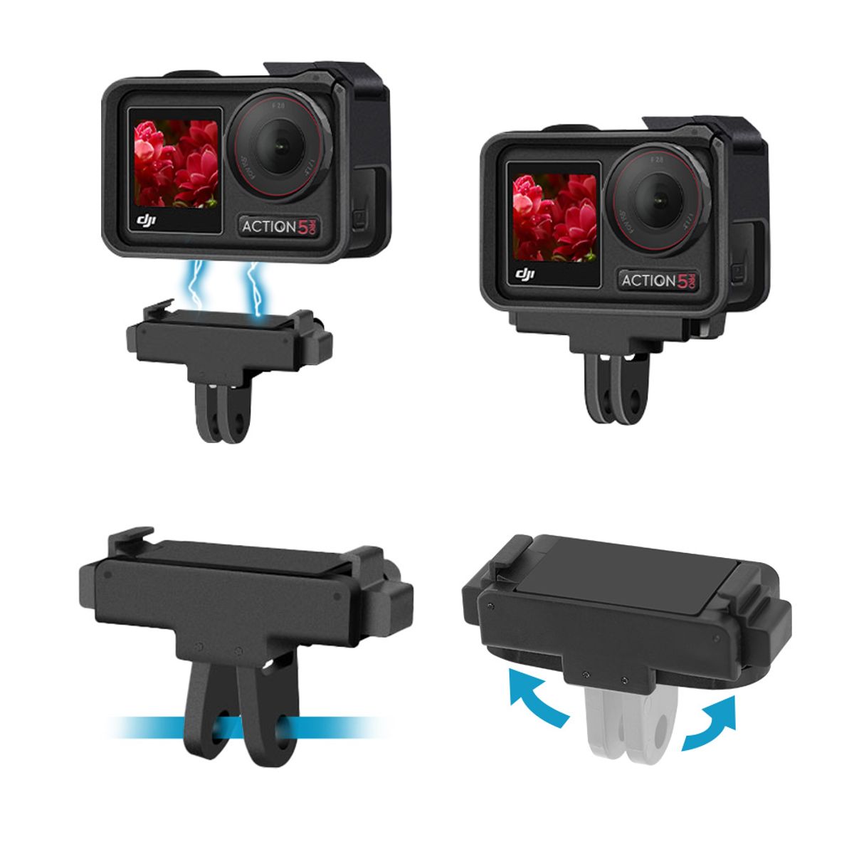 벤토사(VENTOSA) DJI 오즈모 액션5 4 3 마그네틱 퀵 릴리스 마운트 어댑터