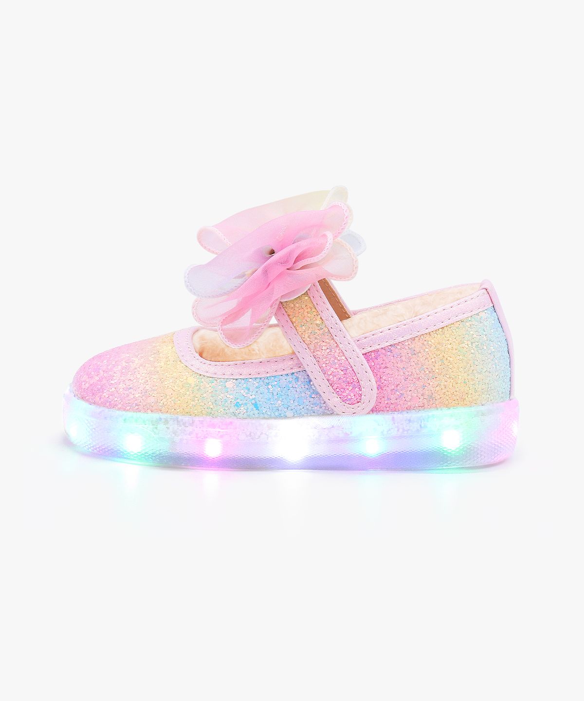 키펀트(KIPHANT) LED 레인보우 허니팝 여아 겨울 털 슬립온