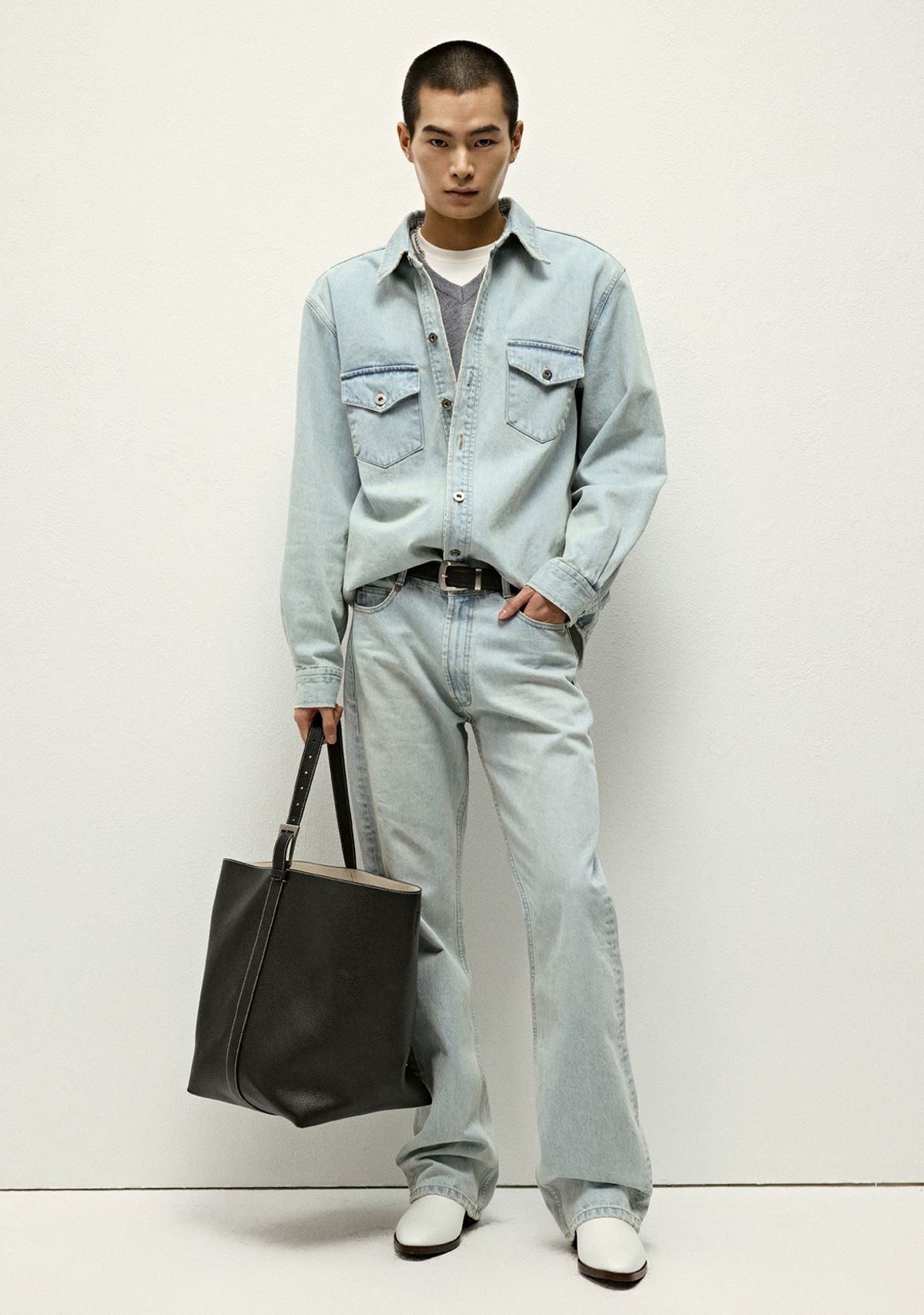 세비지(SAVAGE) Denim Shaket - Light Blue