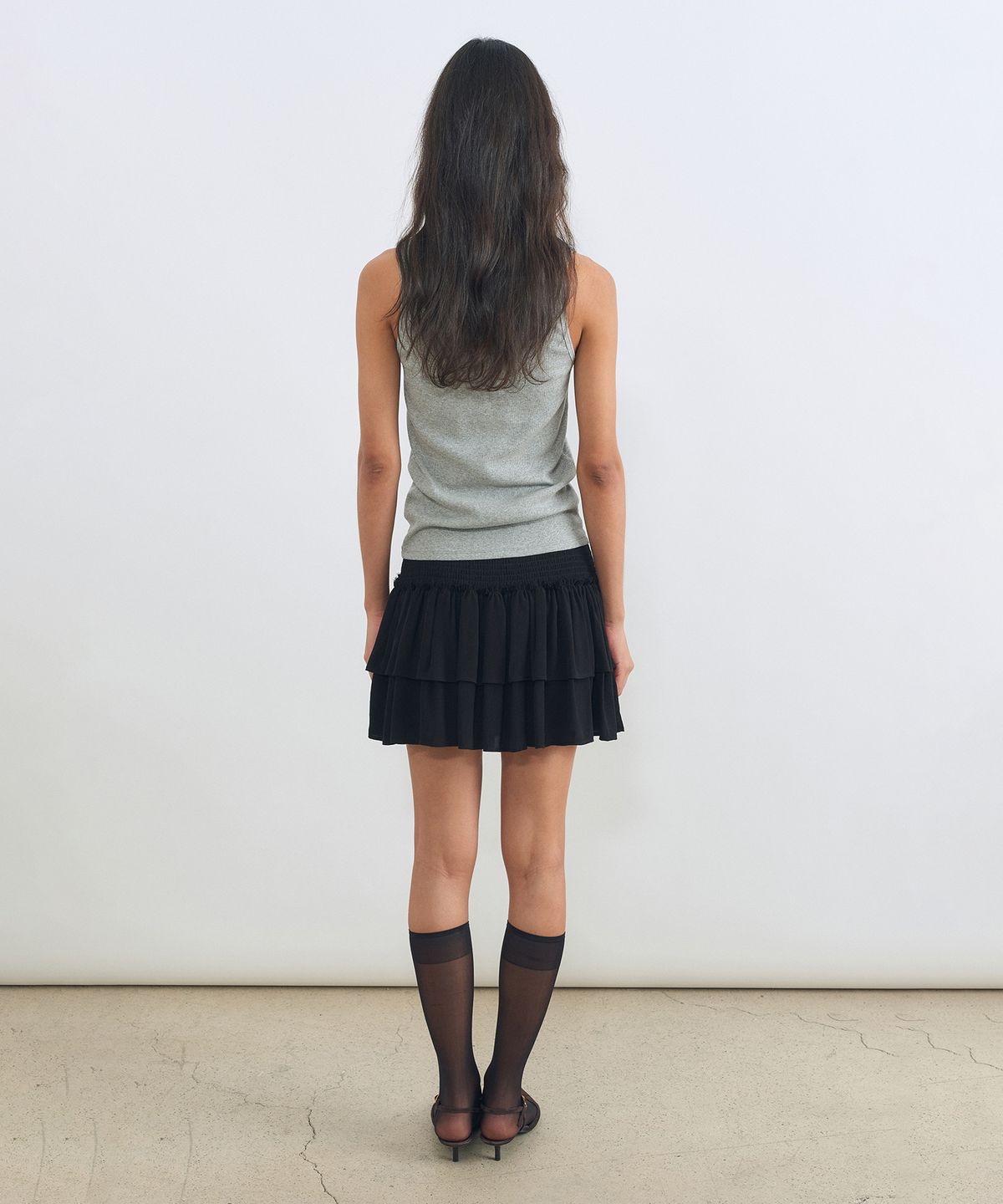 인사일런스 우먼(INSILENCE WOMEN) 스모킹 미니 스커트 BLACK
