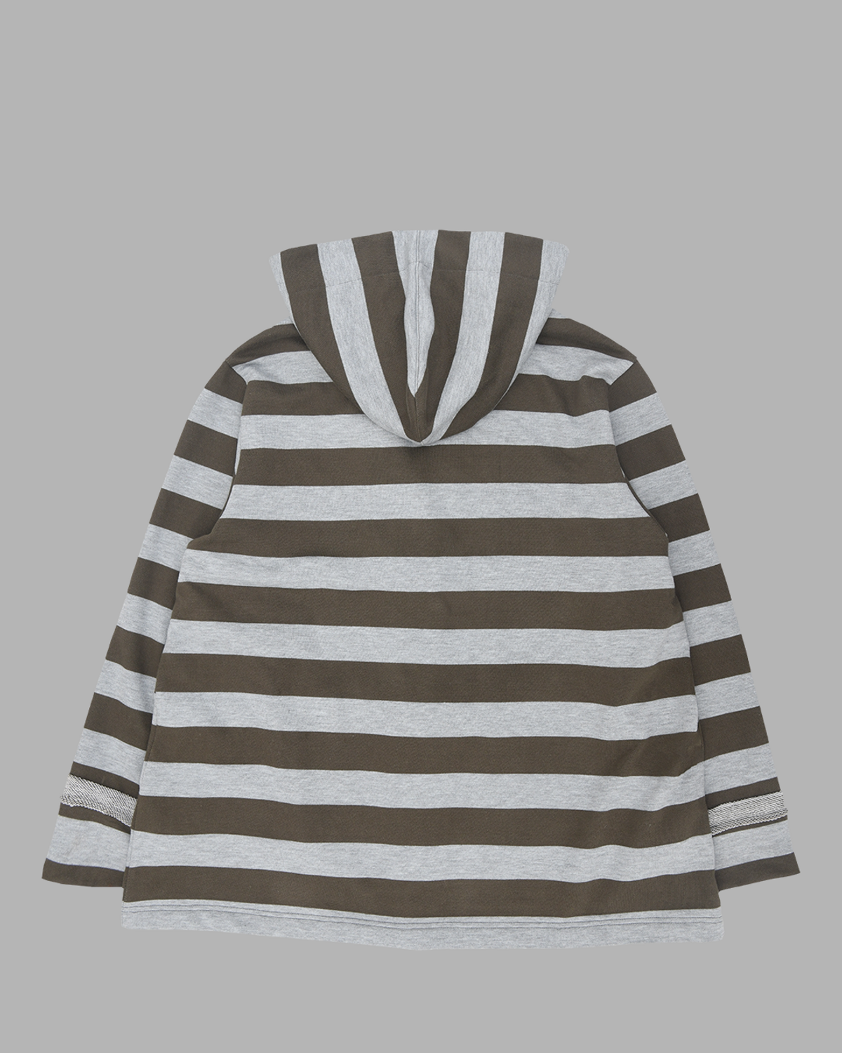 더뮤지엄비지터(THEMUSEUMVISITOR) POLKASTRIPE DUFFLE COAT (MELANGE GREY)