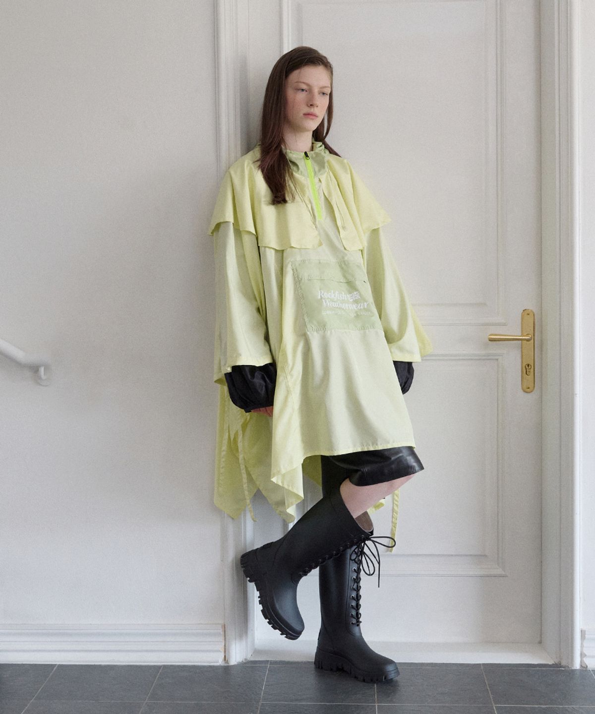 락피쉬웨더웨어(ROCKFISH WEATHERWEAR) PLATFORM LACEUP RAIN BOOTS LONG - 3 colors