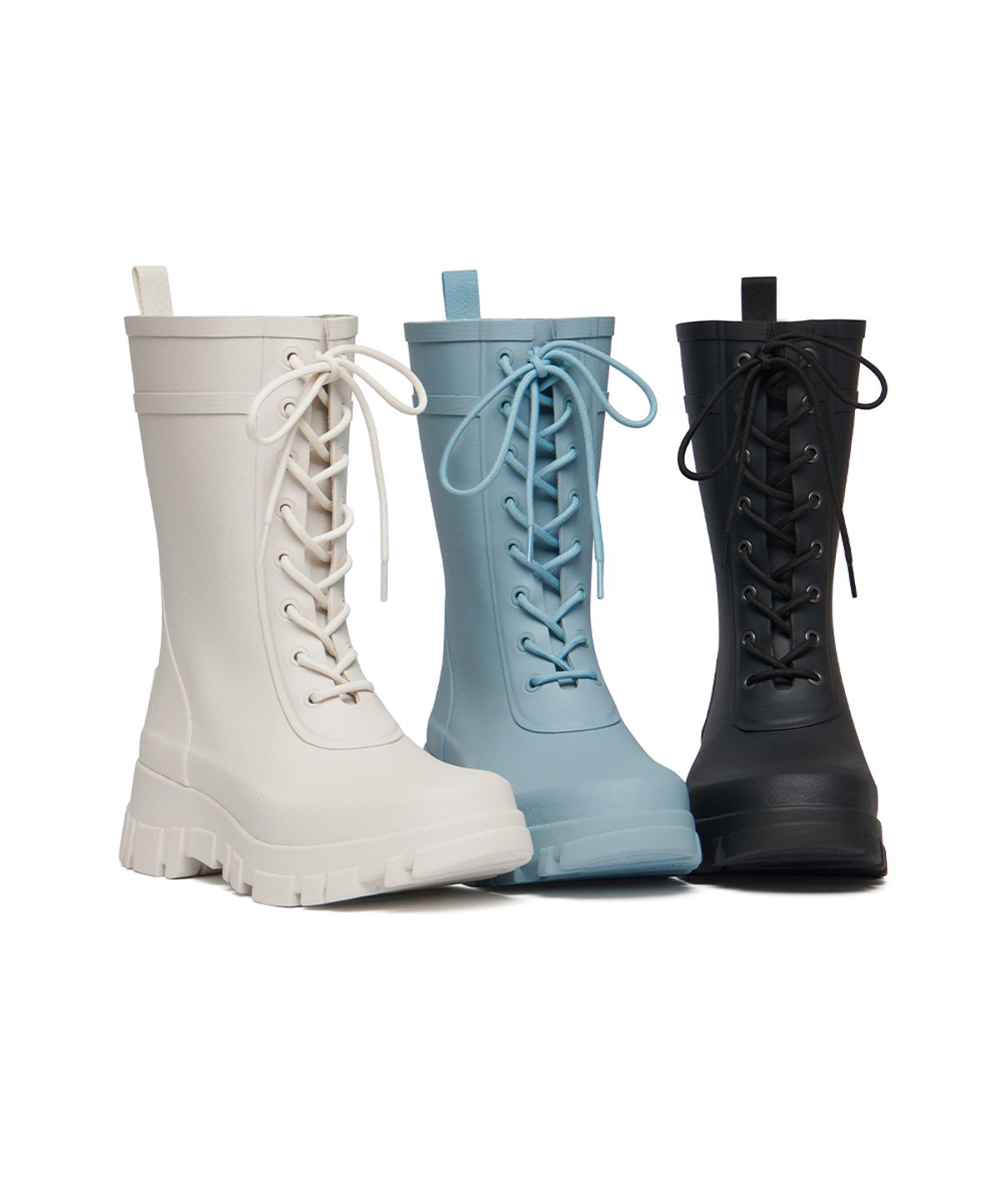 락피쉬웨더웨어(ROCKFISH WEATHERWEAR) PLATFORM LACEUP RAIN BOOTS MIDDLE - 3 colors