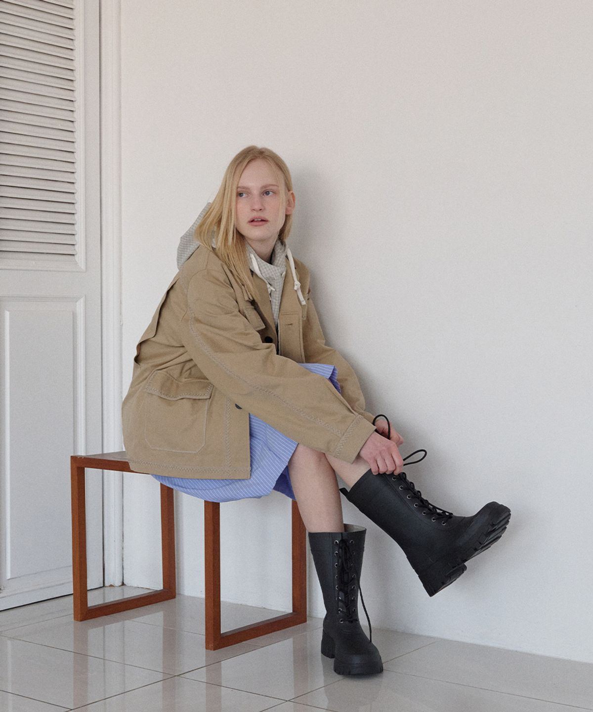 락피쉬웨더웨어(ROCKFISH WEATHERWEAR) PLATFORM LACEUP RAIN BOOTS MIDDLE - 3 colors