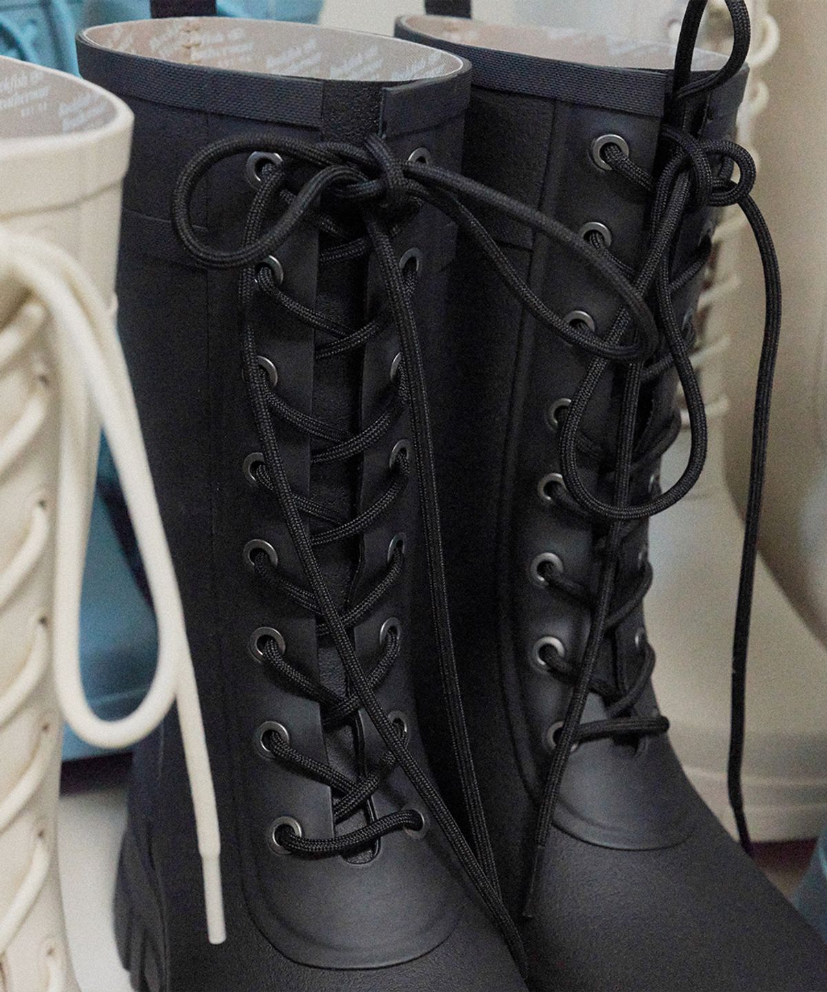 락피쉬웨더웨어(ROCKFISH WEATHERWEAR) PLATFORM LACEUP RAIN BOOTS MIDDLE - 3 colors