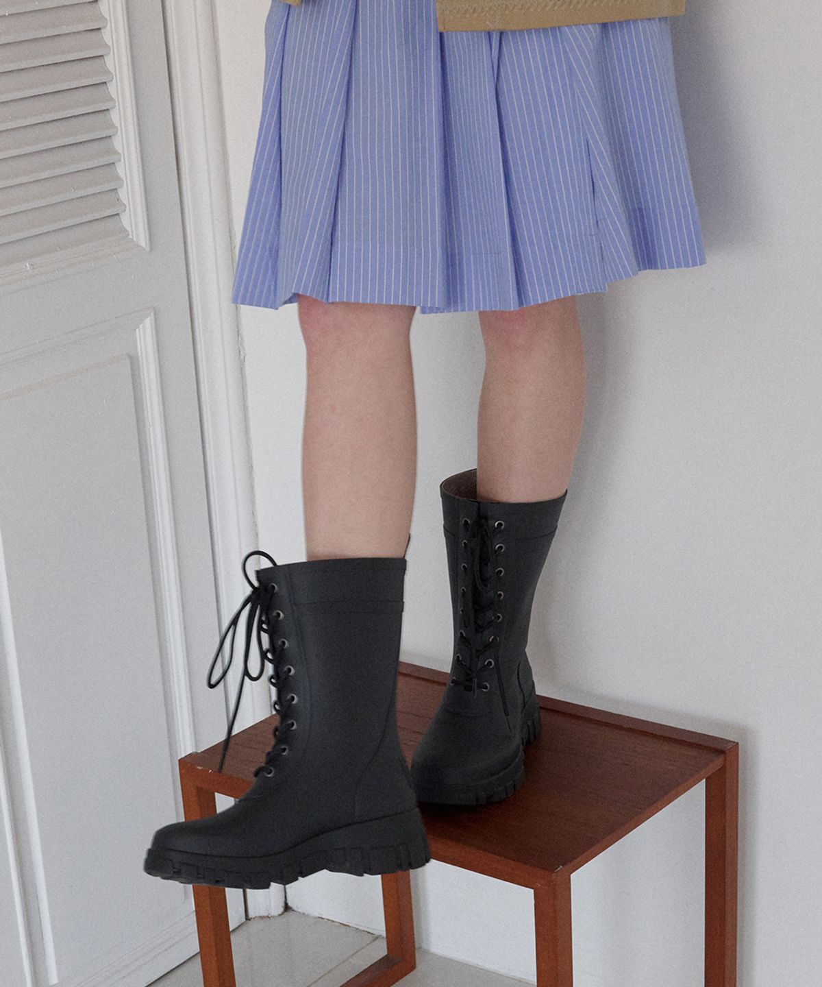 락피쉬웨더웨어(ROCKFISH WEATHERWEAR) PLATFORM LACEUP RAIN BOOTS MIDDLE - 3 colors
