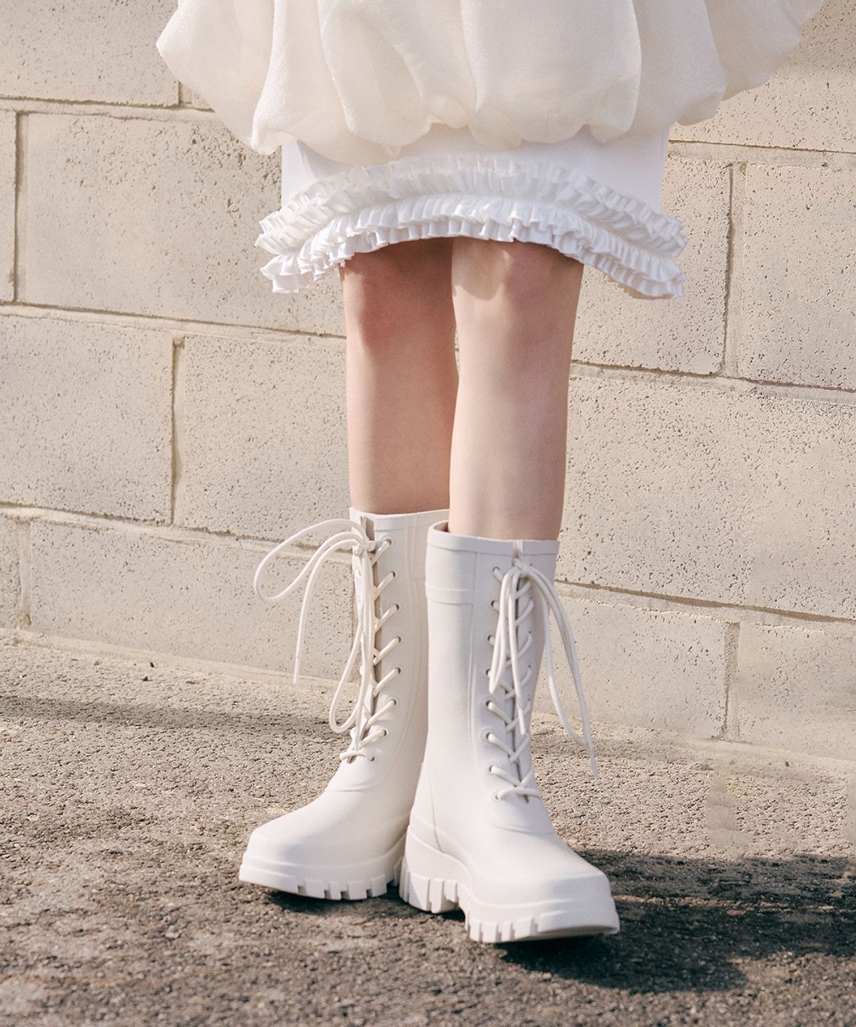 락피쉬웨더웨어(ROCKFISH WEATHERWEAR) PLATFORM LACEUP RAIN BOOTS MIDDLE - 3 colors