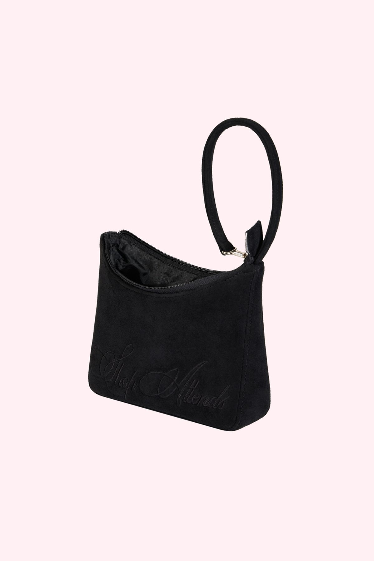 어텐즈(ATTENDS) Attends suede top handle bag (Black)