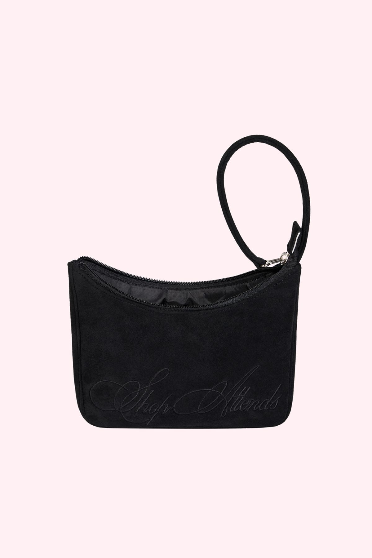 어텐즈(ATTENDS) Attends suede top handle bag (Black)