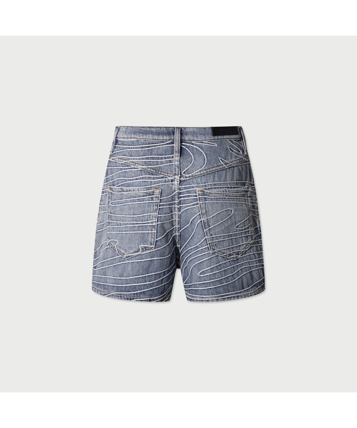 이로 우먼(IROWOMEN) VINY 패턴 데님 쇼츠 - Blue Pattern