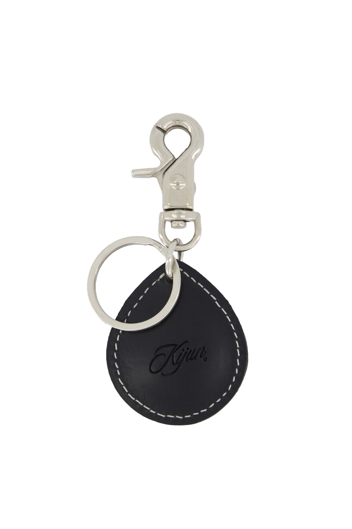 MUSINSA | KIJUN Embossed Leather Key Ring Black