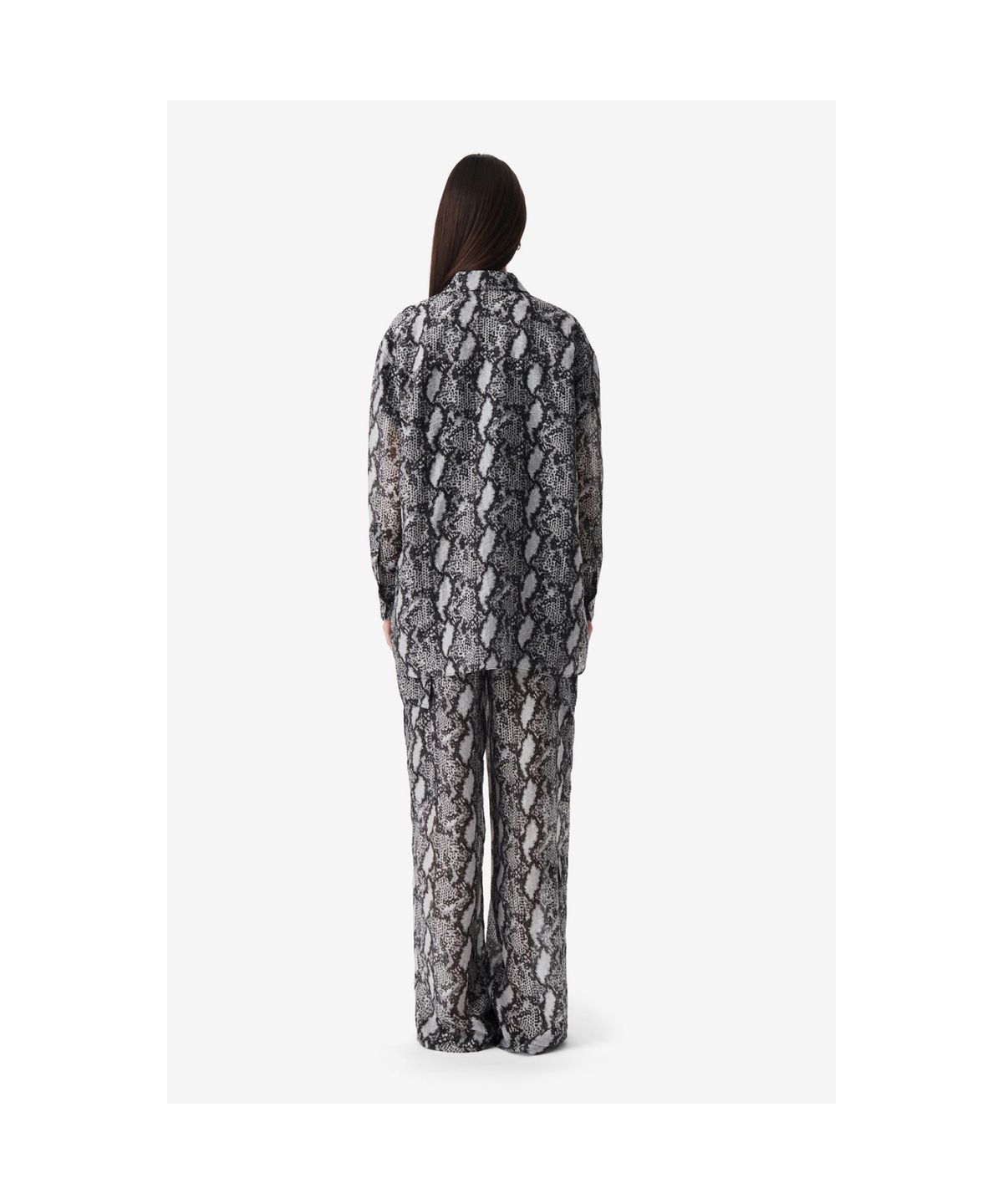 이로 우먼(IROWOMEN) ALOUNE 셔츠 - Black Pattern