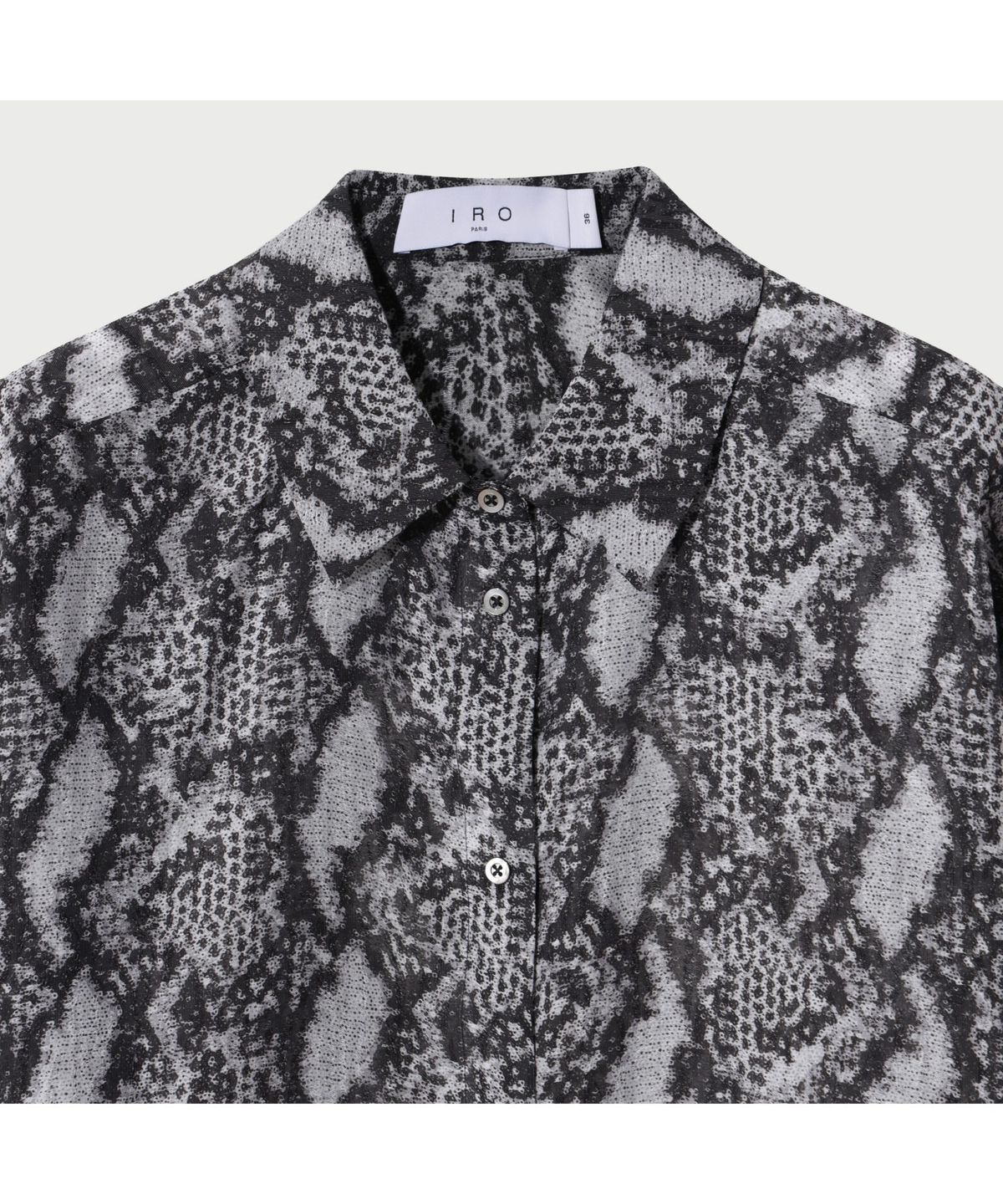 이로 우먼(IROWOMEN) ALOUNE 셔츠 - Black Pattern