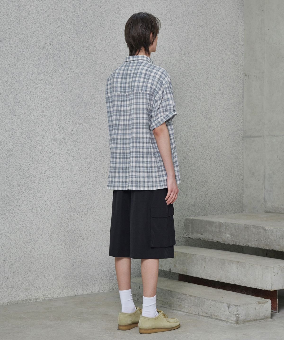 굿라이프웍스(GLW) 나일론 버뮤다 카고 팬츠 블랙