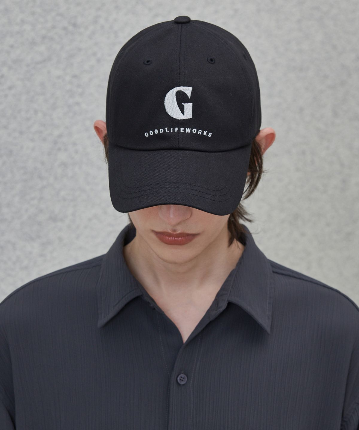 굿라이프웍스(GLW) G 아치 로고 캡 블랙