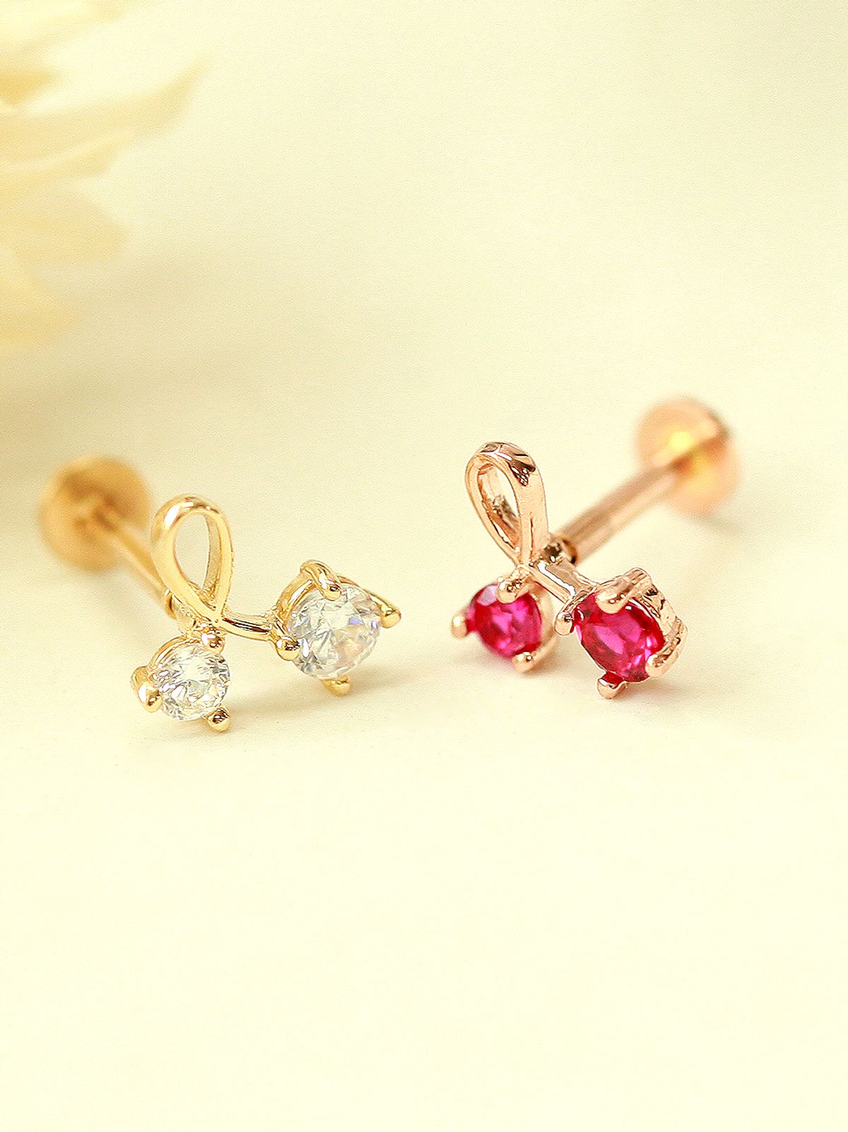 미니멀피어싱(MINIMALPIERCING) 14K 인터널 앵두 큐빅 라블렛 피어싱