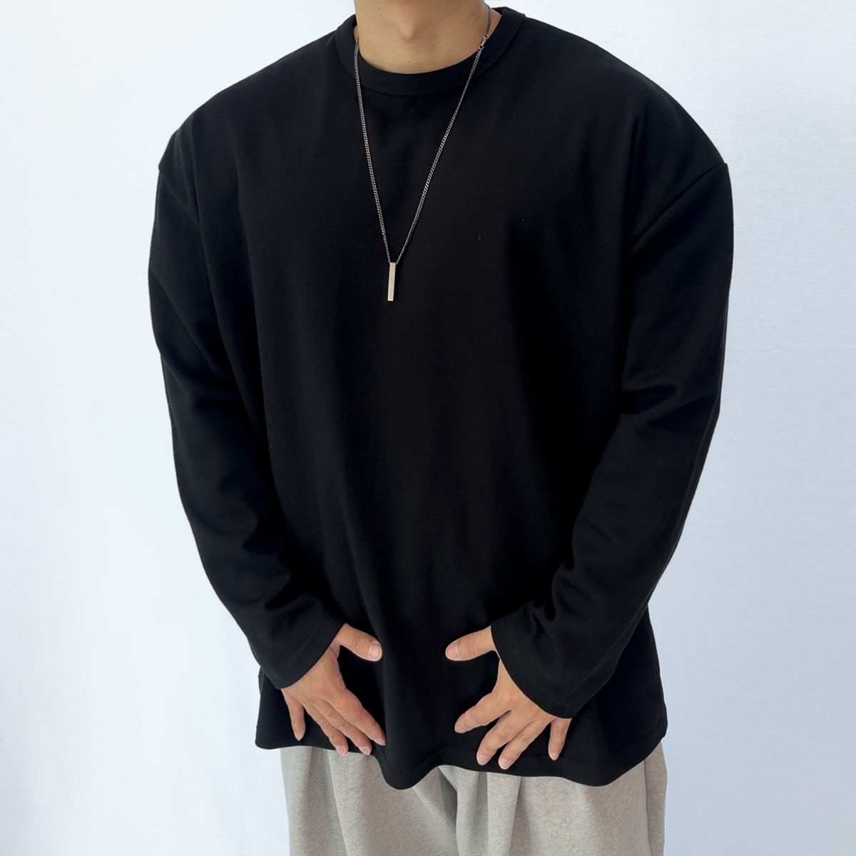 파시엔시아(PACIENCIA) 무지 오버핏 긴팔
