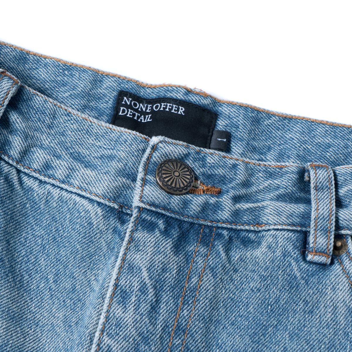 노드(NOD) Wide Baggy Denim pants (Mid blue)