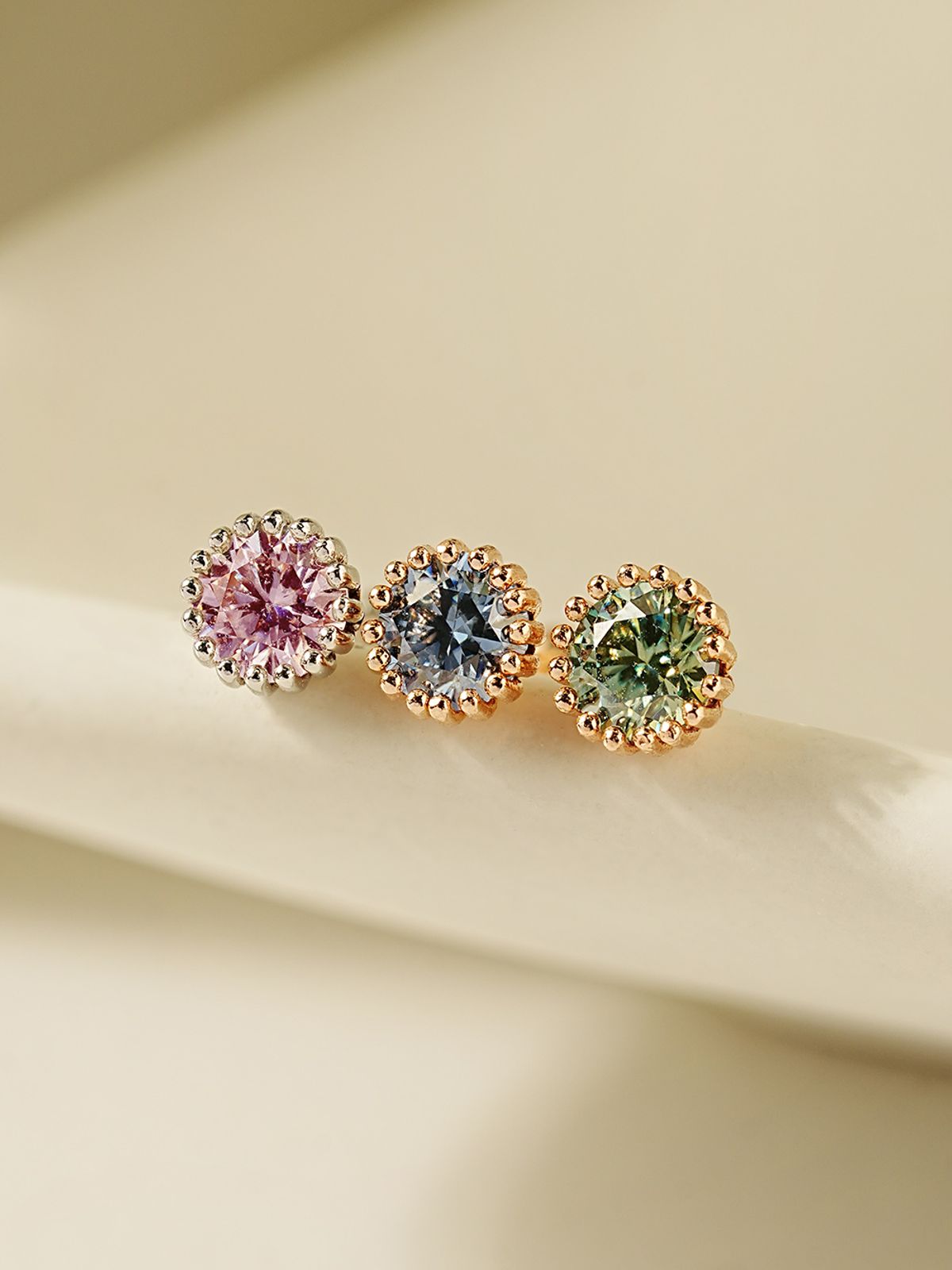 미니멀피어싱(MINIMALPIERCING) [1mm/1.2mm]14K 인터널 모이사나이트 다이아 에코 라블렛 피어싱
