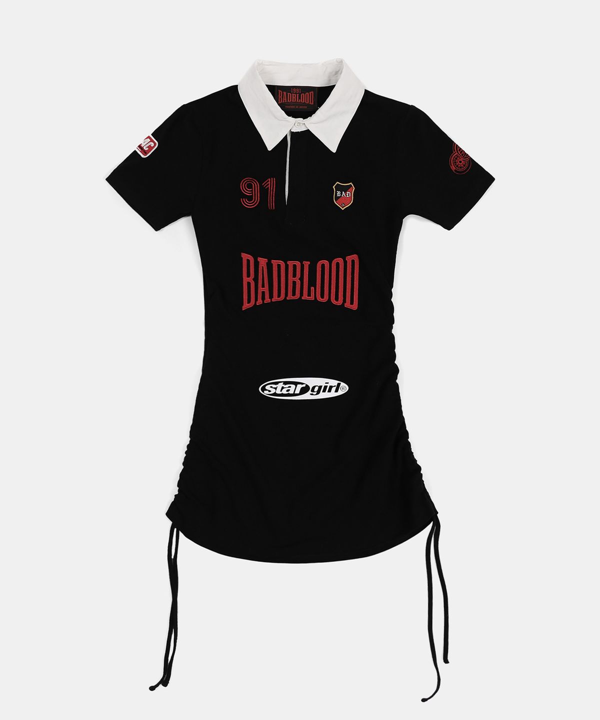 배드블러드(BADBLOOD) 미스틱 캡슐 폴로 미니 드레스 - 블랙