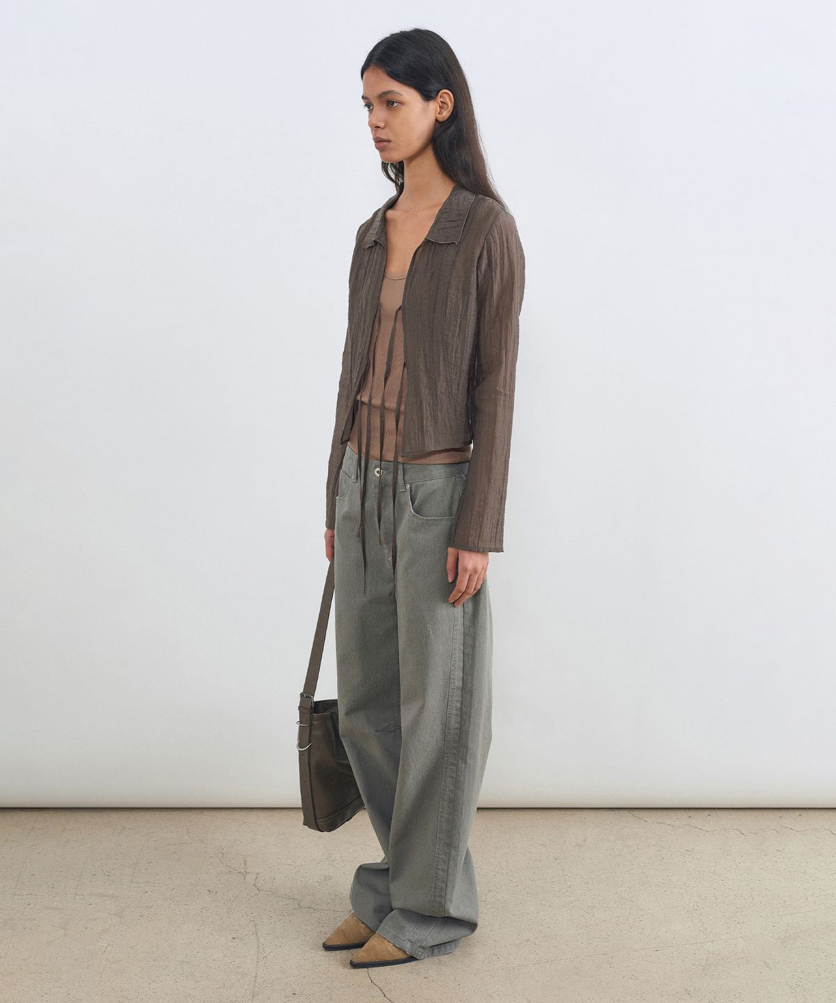 인사일런스 우먼(INSILENCE WOMEN) 스트레이트 컬러 데님 KHAKI GREY