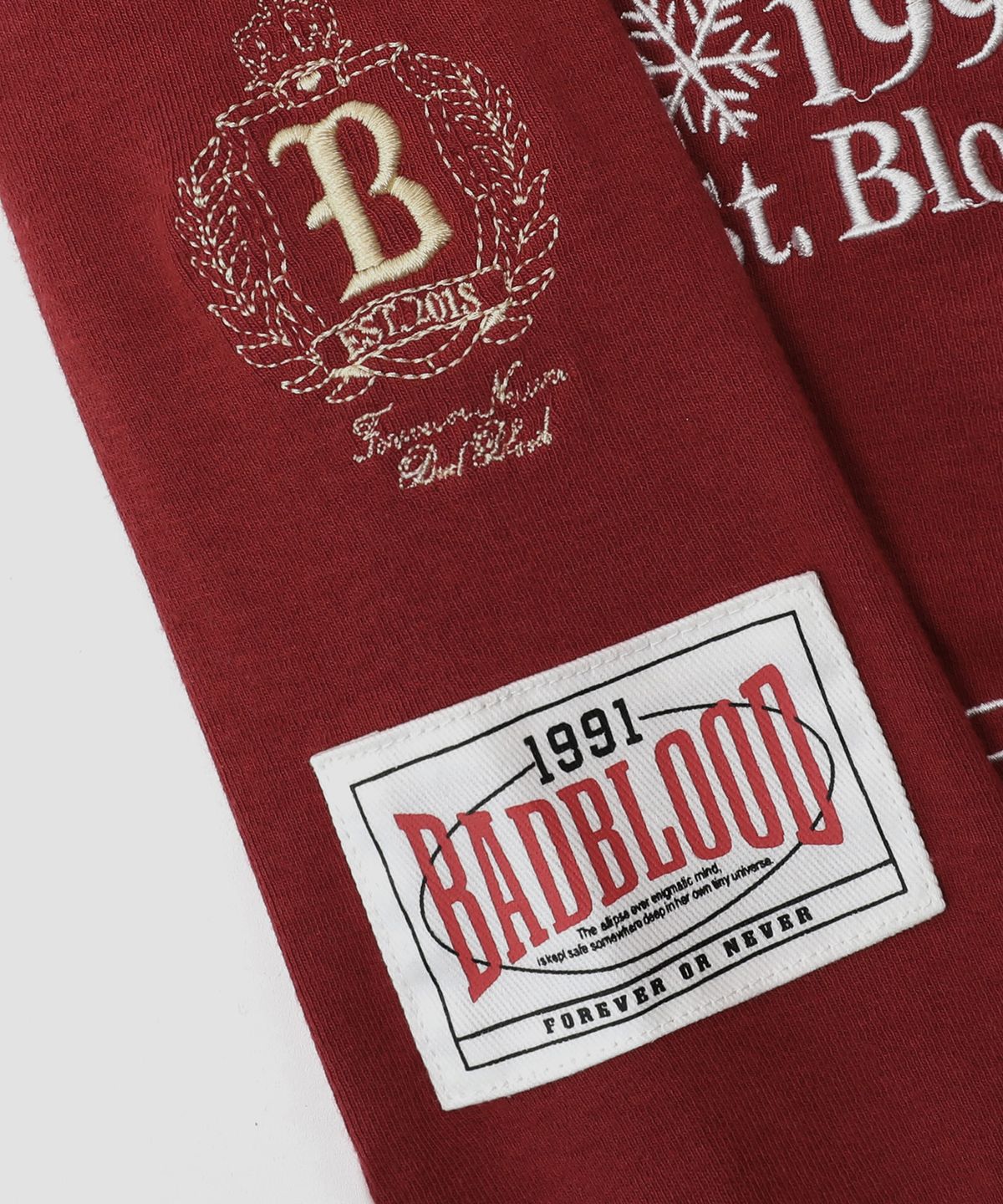 배드블러드(BADBLOOD) 세인트 블러드 럭비 셔츠 슬림핏 - 레드