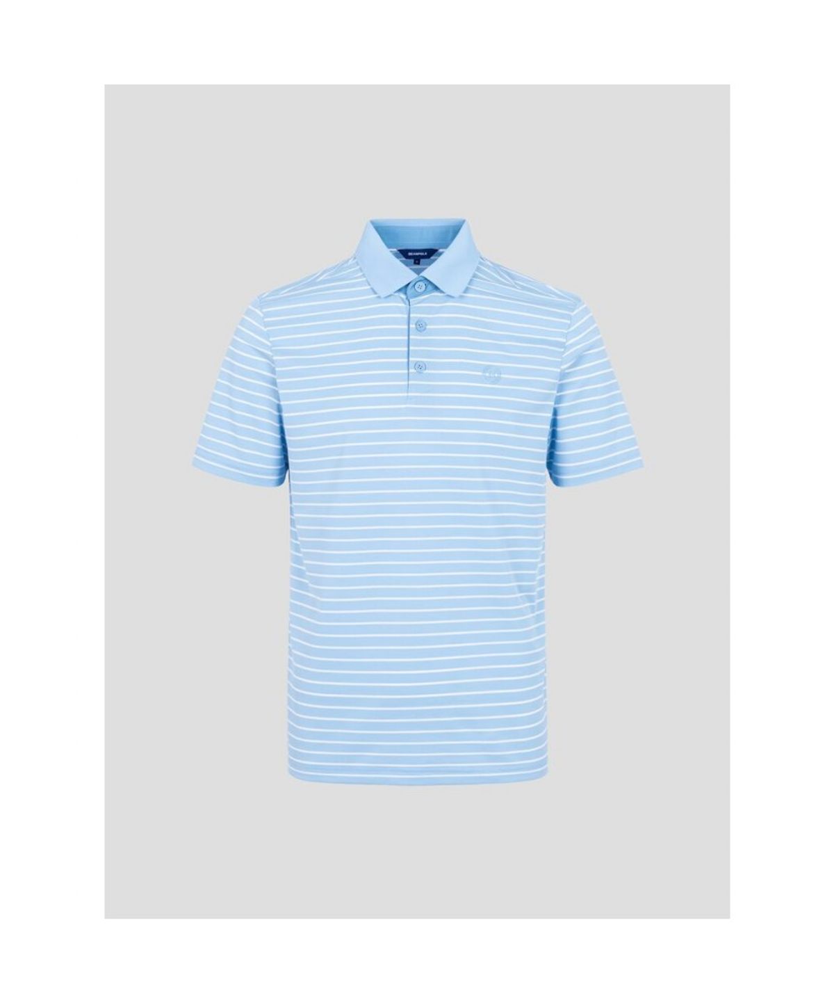 빈폴골프(BEANPOLE GOLF) 남성 냉감 잔스트라이프 반팔 티셔츠 - 스카이 블루