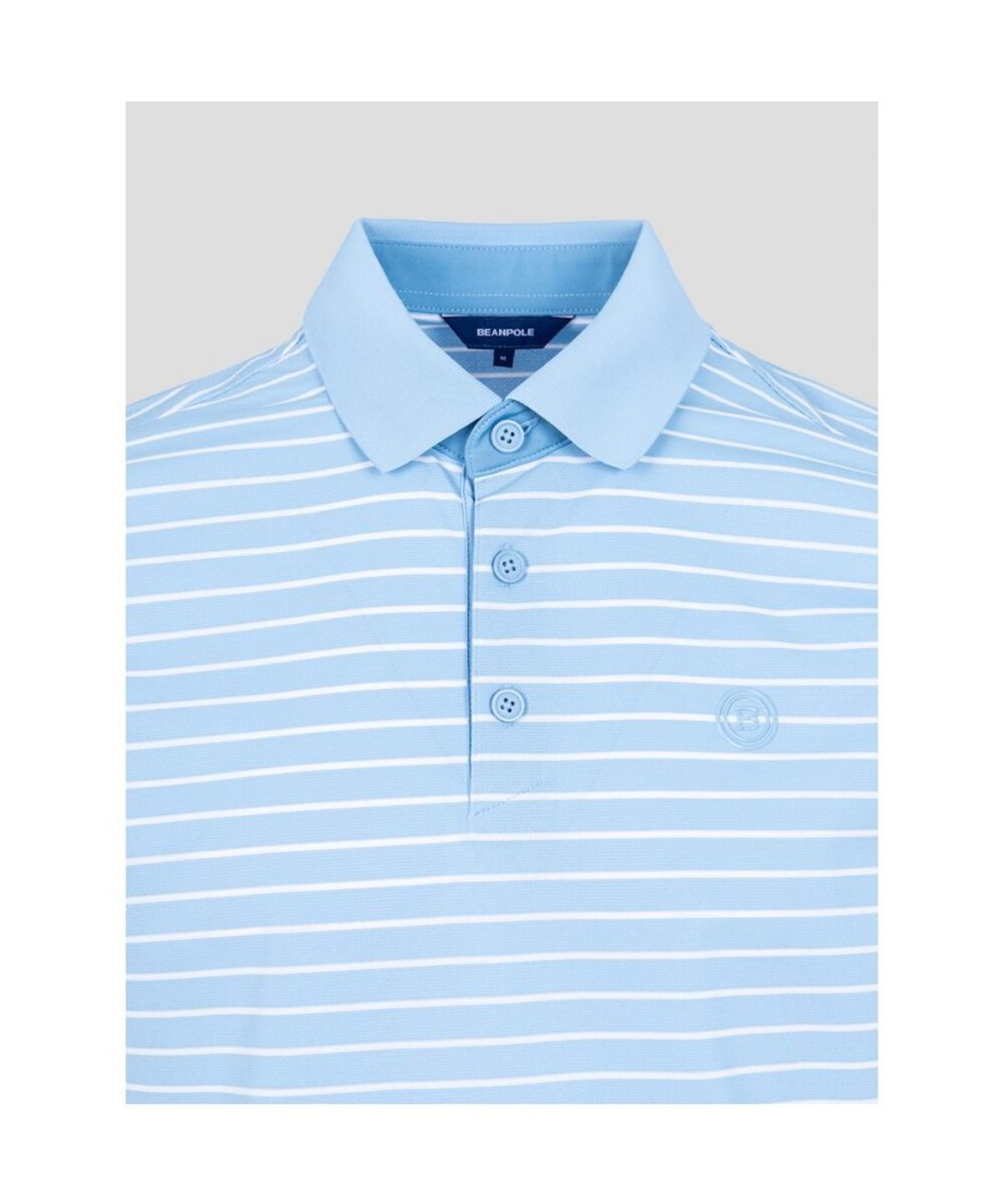 빈폴골프(BEANPOLE GOLF) 남성 냉감 잔스트라이프 반팔 티셔츠 - 스카이 블루