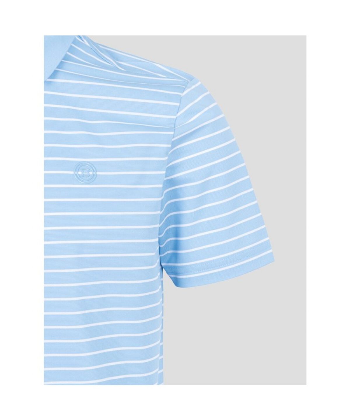 빈폴골프(BEANPOLE GOLF) 남성 냉감 잔스트라이프 반팔 티셔츠 - 스카이 블루