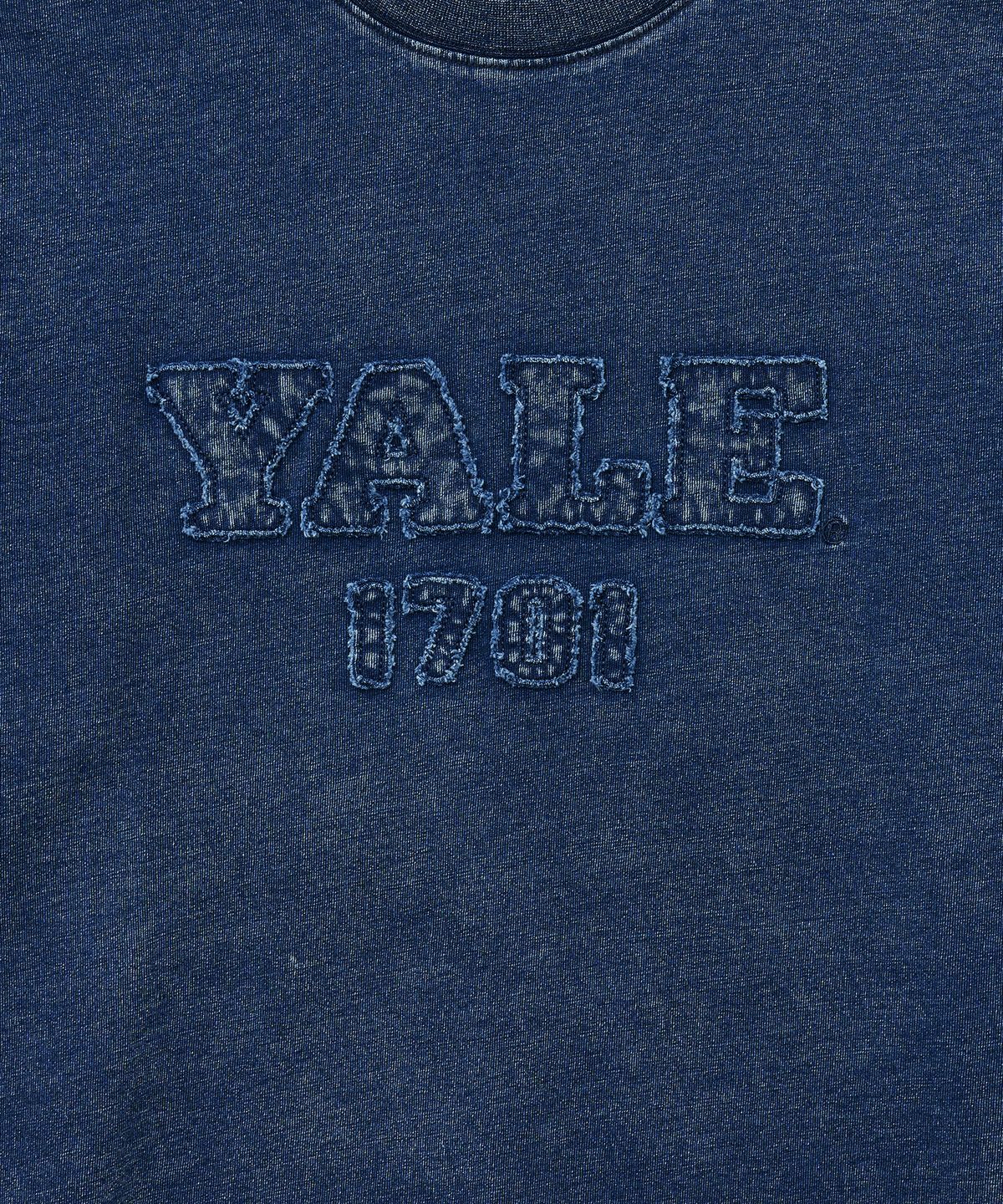 예일(YALE) 피그먼트 아플리케 티셔츠_네이비