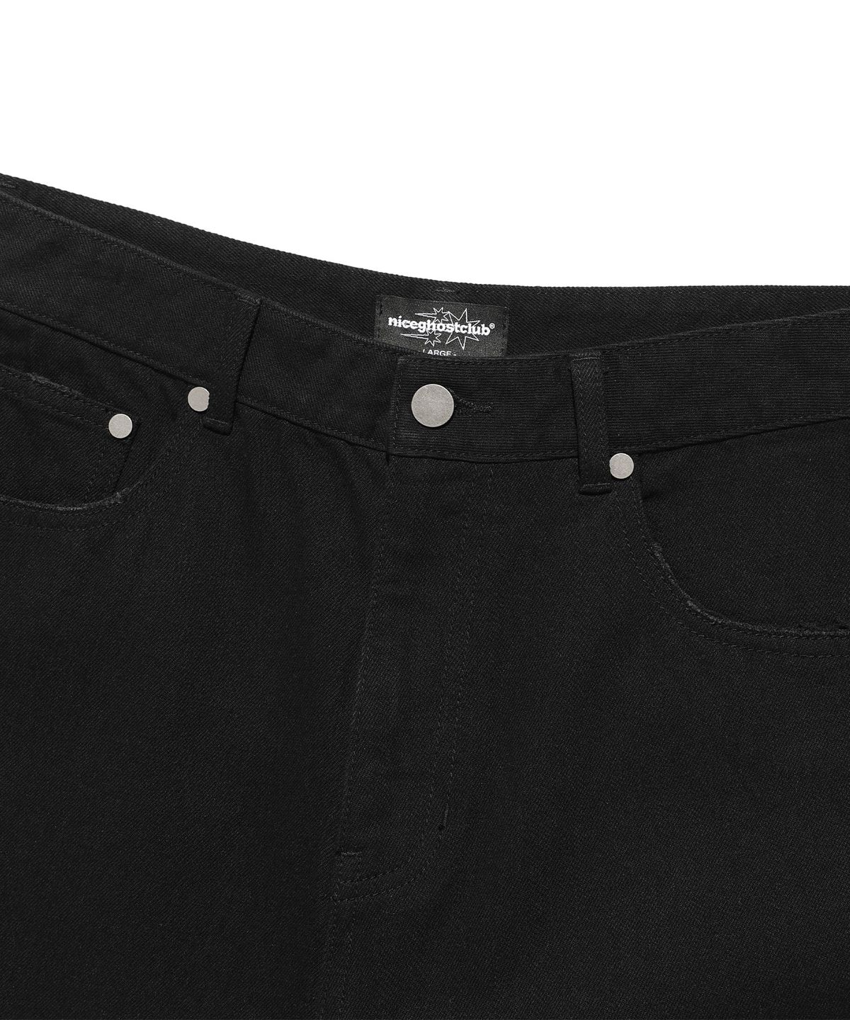 나이스고스트클럽(NICEGHOSTCLUB) LAYERED MESH DENIM SHORTS_BLACK(NG2FMUPA62A)