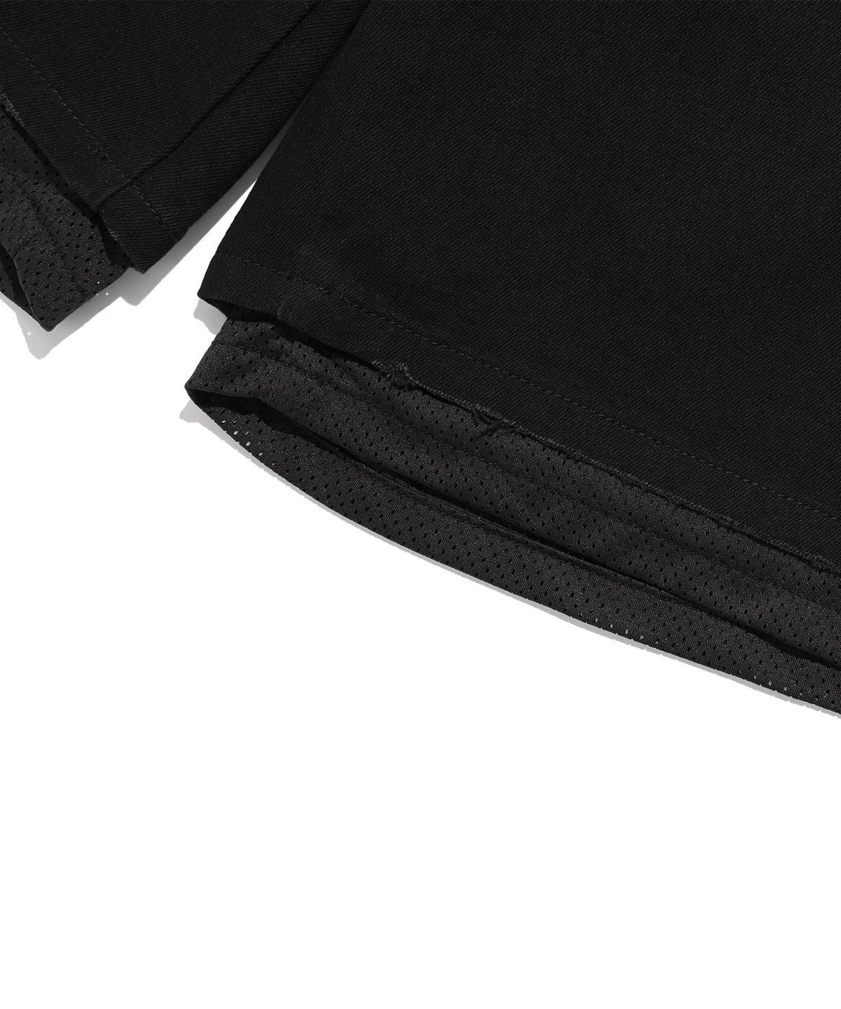나이스고스트클럽(NICEGHOSTCLUB) LAYERED MESH DENIM SHORTS_BLACK(NG2FMUPA62A)
