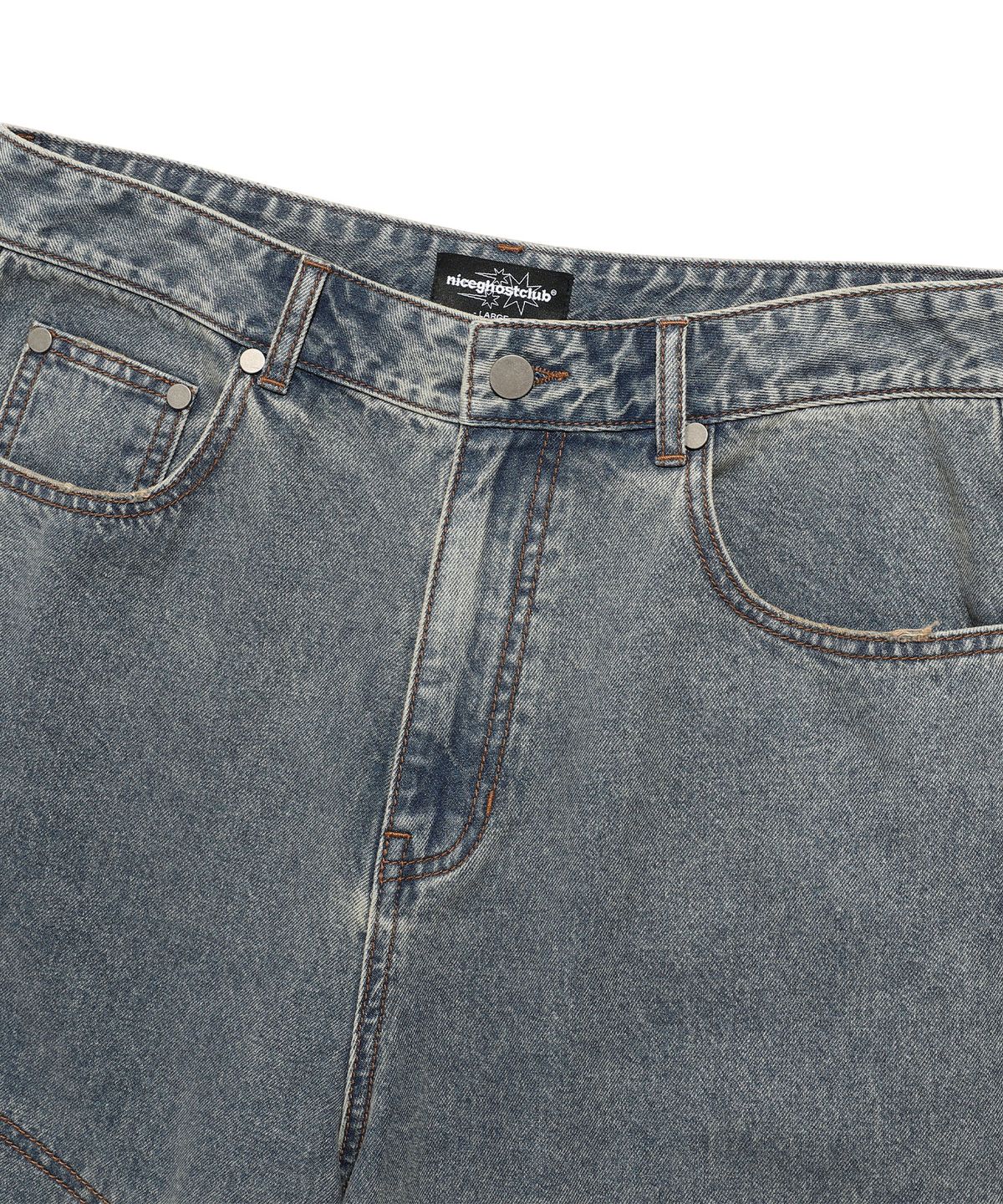 나이스고스트클럽(NICEGHOSTCLUB) LAYERED MESH DENIM SHORTS_BLUE(NG2FMUPA62A)