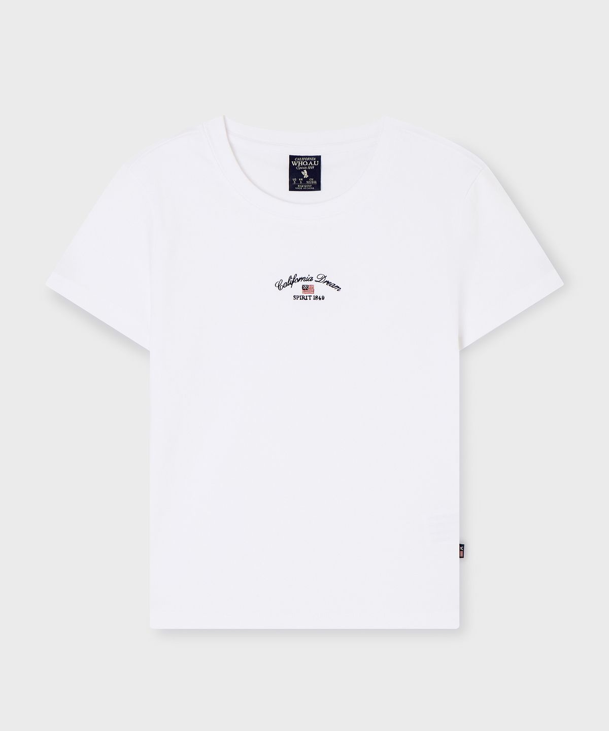 후아유(WHO.A.U) USA Embroidery Small Logo T-shirt / WHRAG2441F