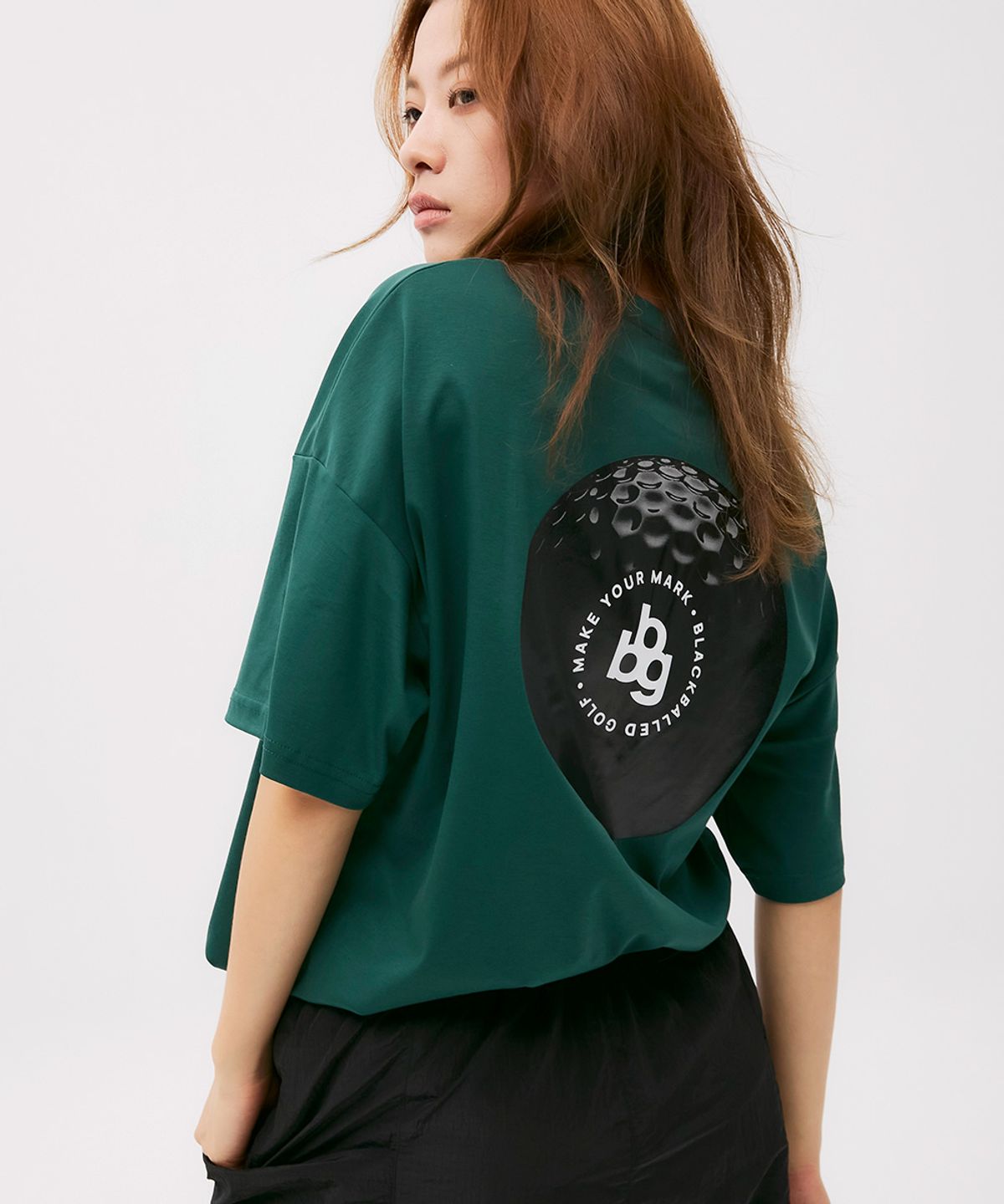 블랙볼드(BLACKBALLED) bbg 골프공 로고 반팔 티셔츠 GREEN